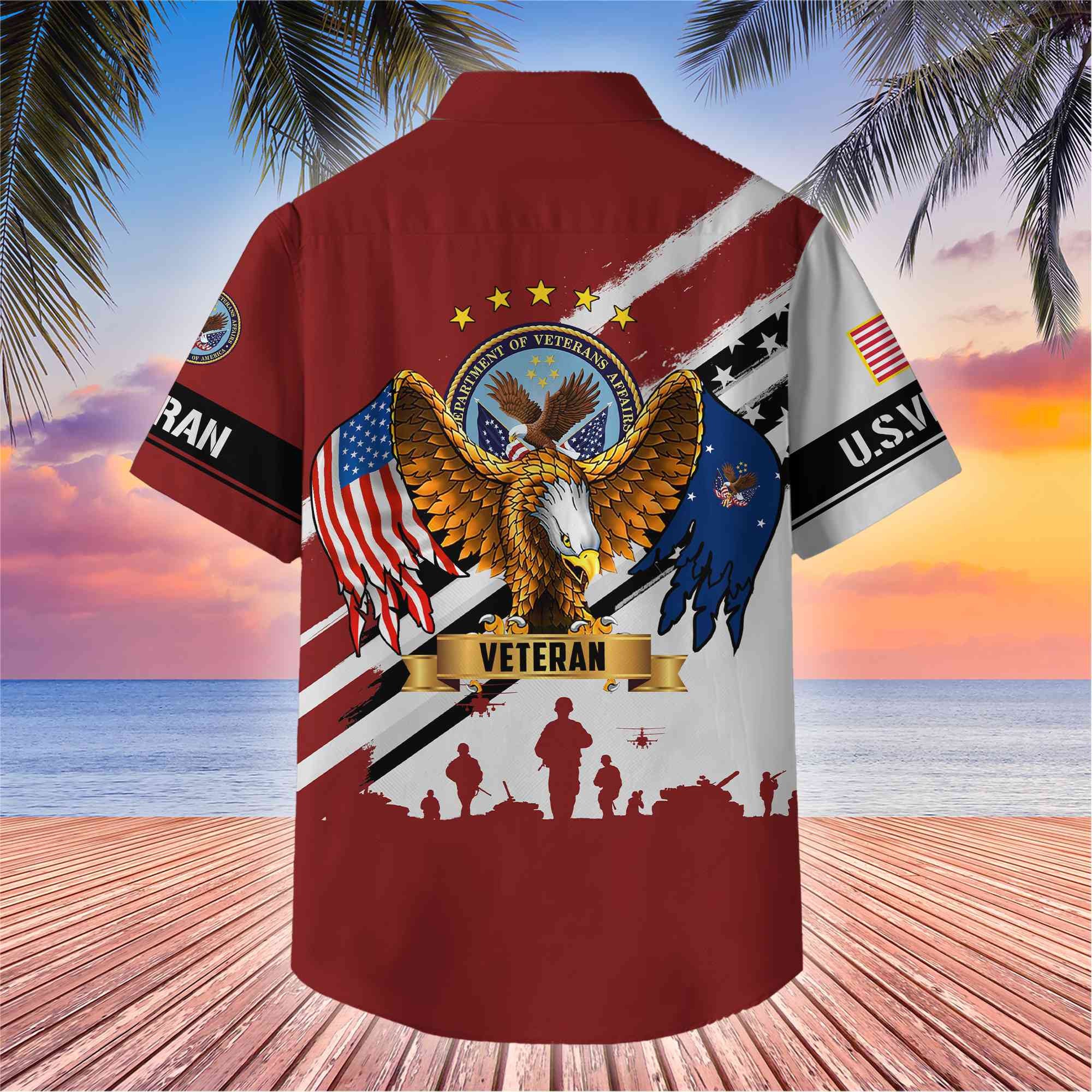 Premium US Veterans Hawaii Shirt, Gifts For Dad, For Husband Veteran
