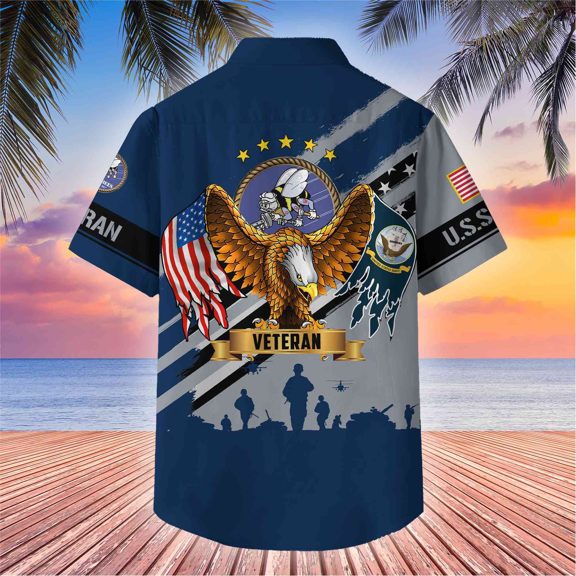 Premium US Veterans Hawaii Shirt, Gifts For Dad, For Husband Veteran