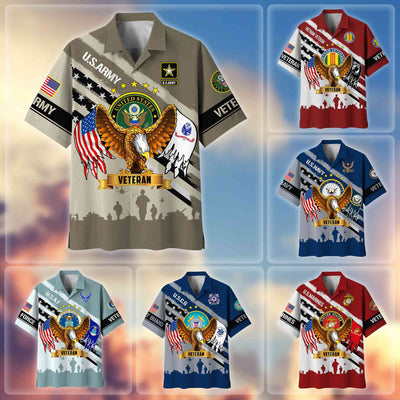 Premium US Veterans Hawaii Shirt, Gifts For Dad, For Husband Veteran