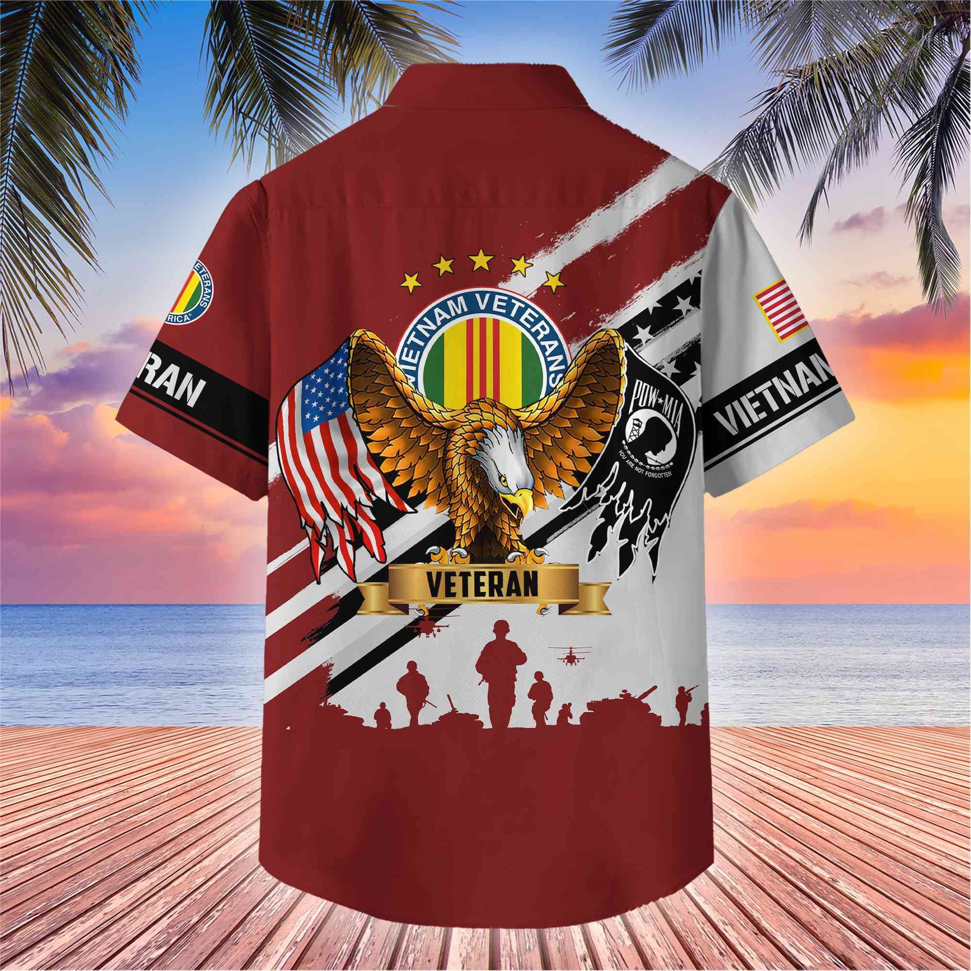 Premium US Veterans Hawaii Shirt, Gifts For Dad, For Husband Veteran