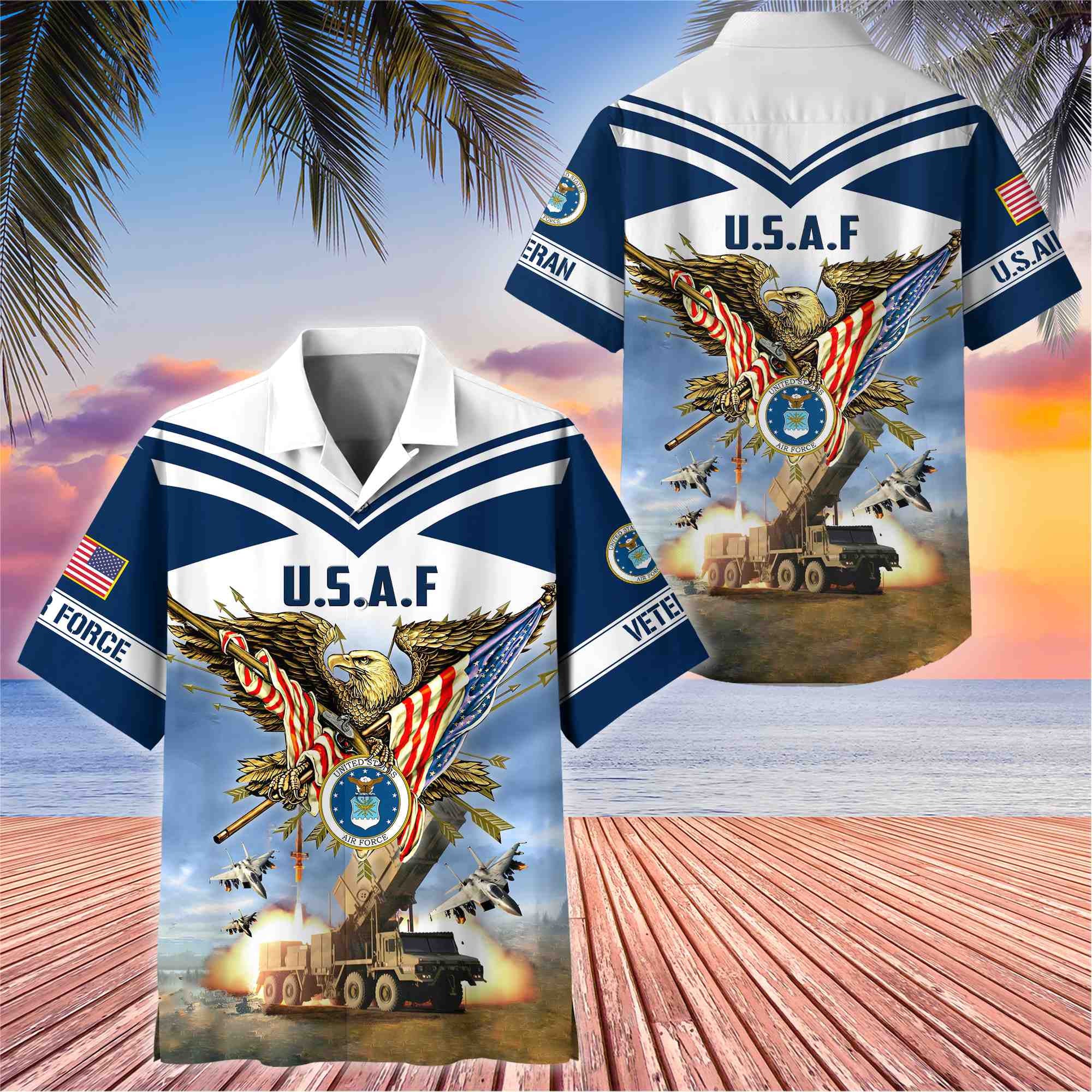 Premium American Pride US Veterans Hawaii Shirt, Gifts For Dad For Husband Veteran