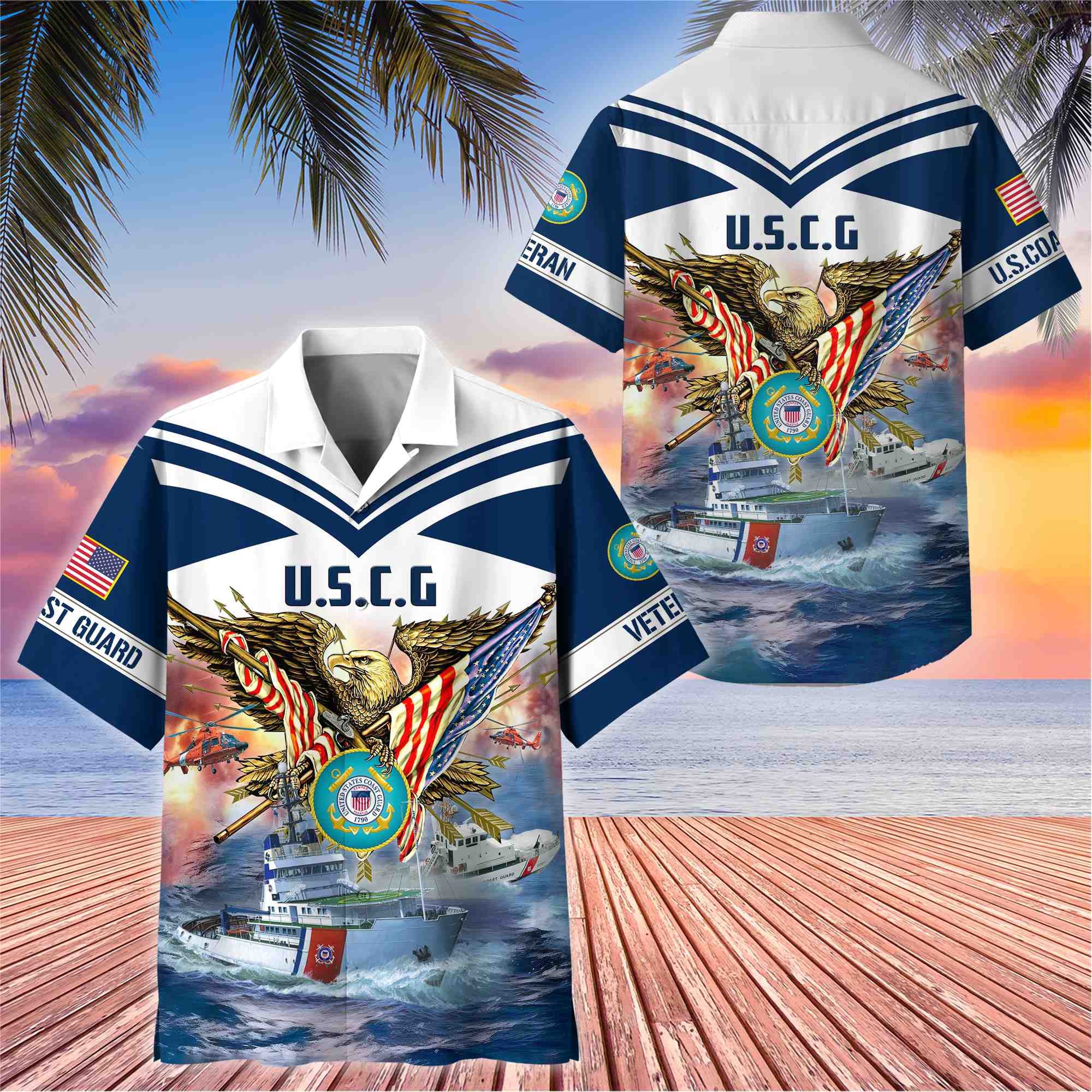 Premium American Pride US Veterans Hawaii Shirt, Gifts For Dad For Husband Veteran