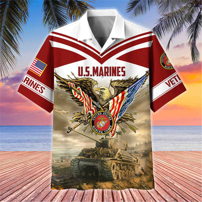 Premium American Pride US Veterans Hawaii Shirt, Gifts For Dad For Husband Veteran