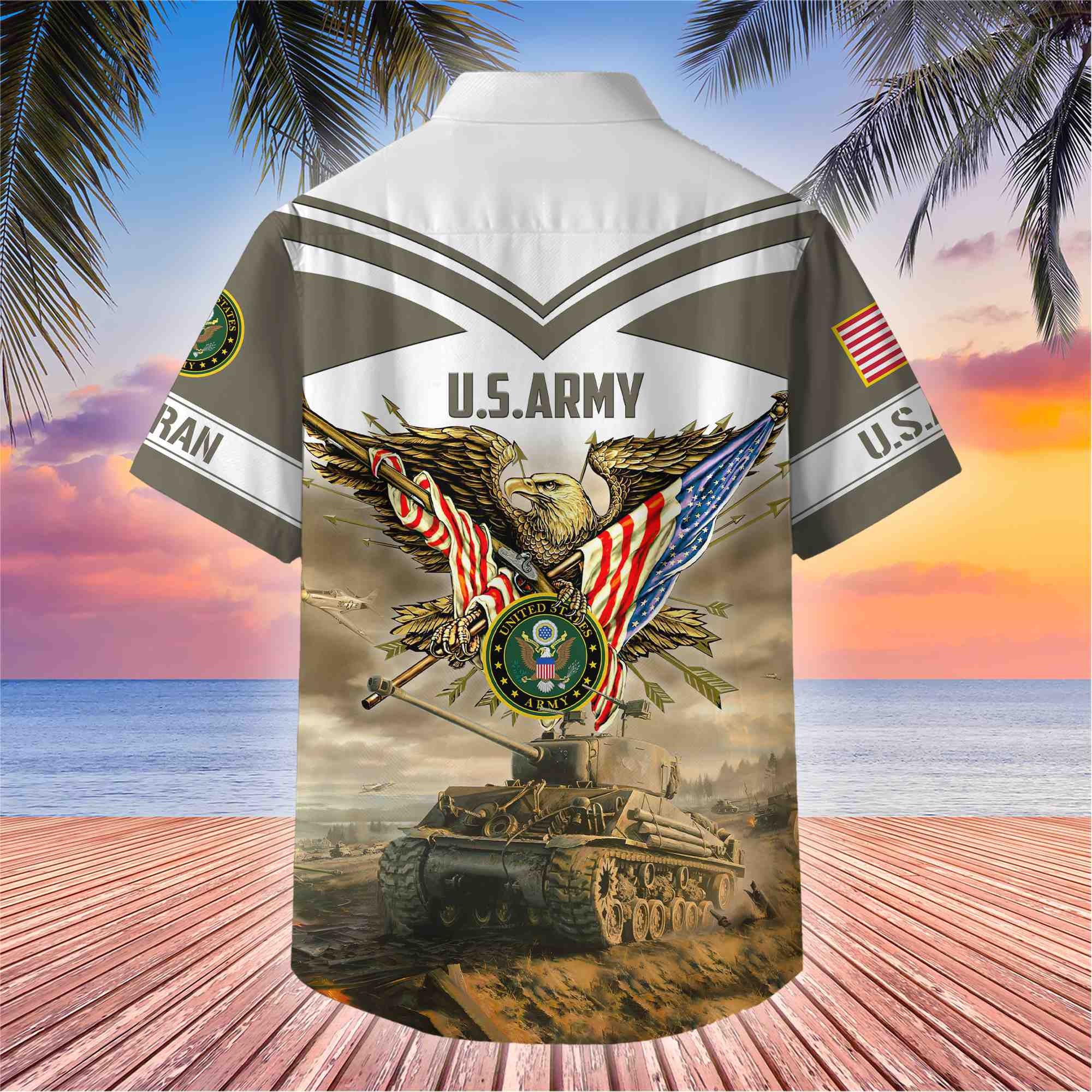 Premium American Pride US Veterans Hawaii Shirt, Gifts For Dad For Husband Veteran