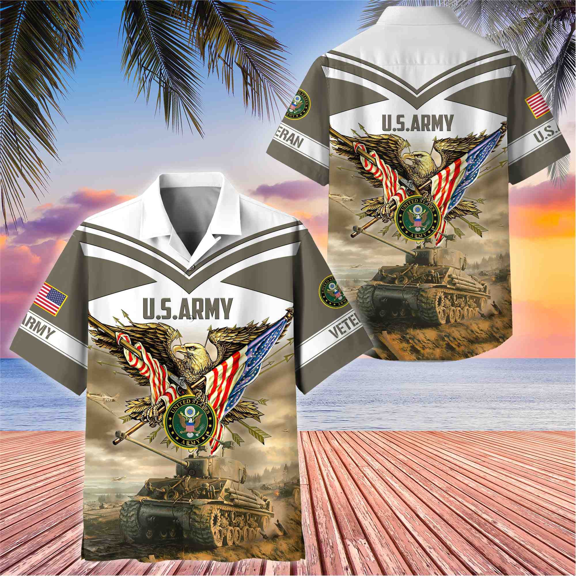 Premium American Pride US Veterans Hawaii Shirt, Gifts For Dad For Husband Veteran