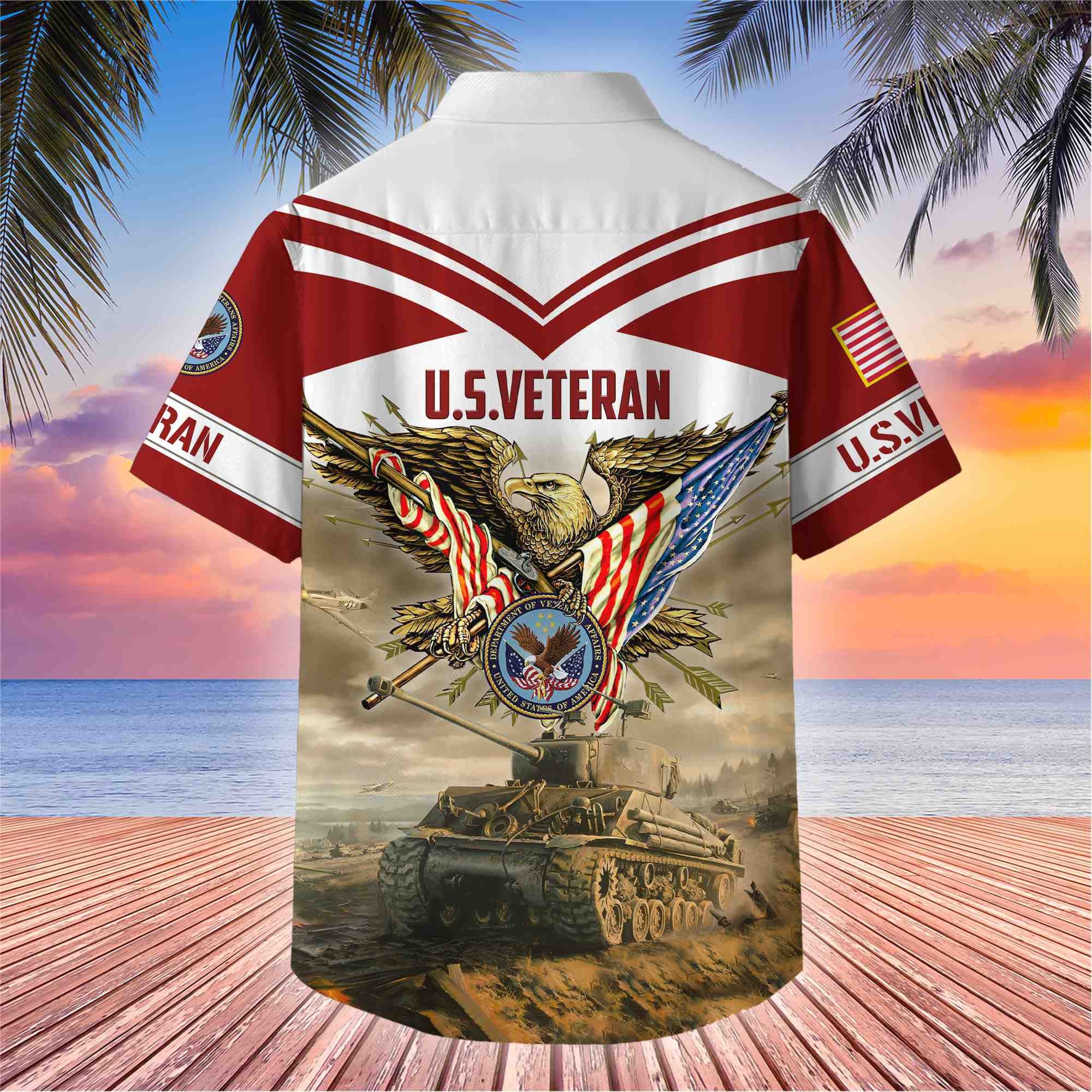 Premium American Pride US Veterans Hawaii Shirt, Gifts For Dad For Husband Veteran