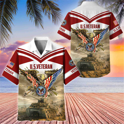 Premium American Pride US Veterans Hawaii Shirt, Gifts For Dad For Husband Veteran