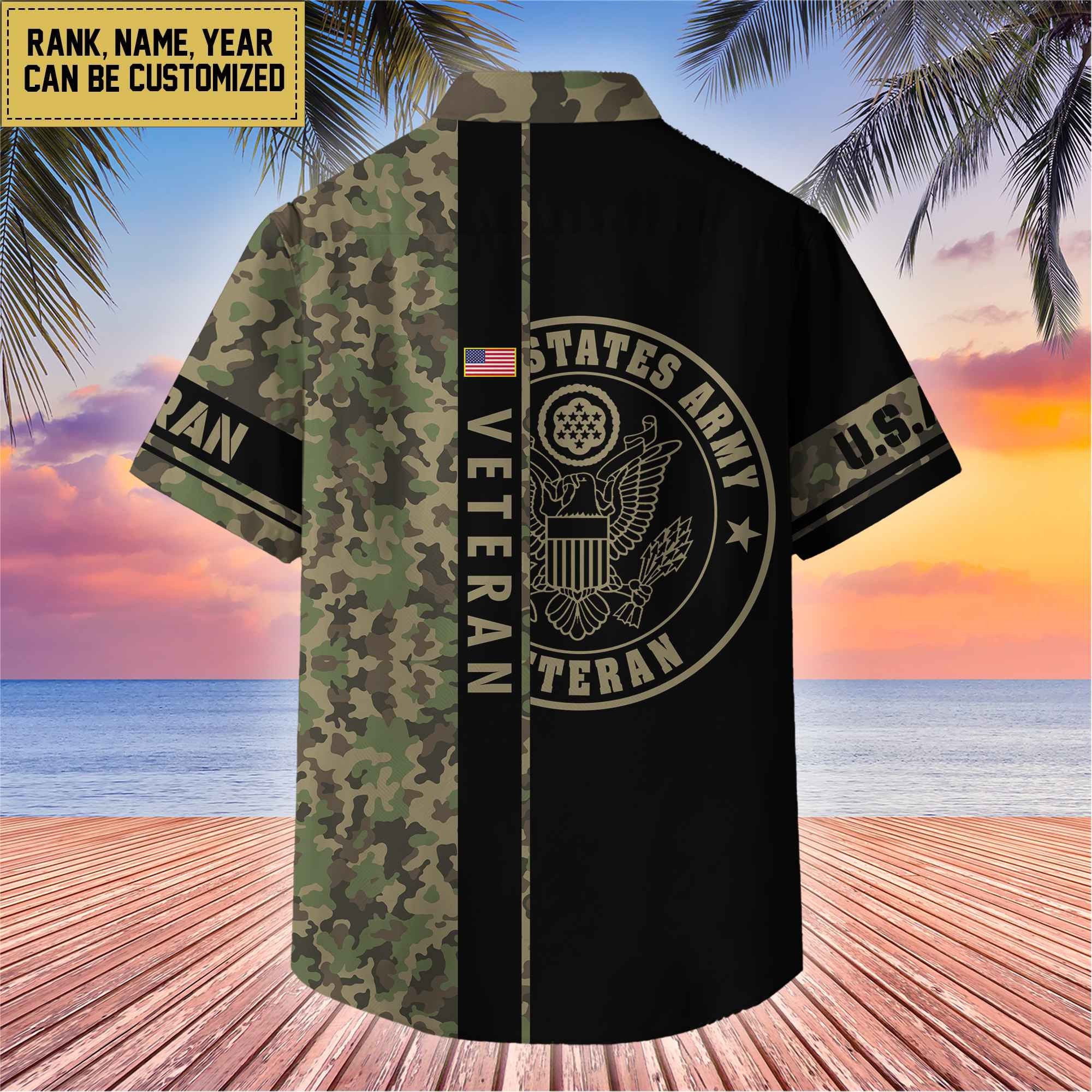 Premium Personalized US Veterans Hawaii Shirt, Gifts For Dad, For Husband Veteran