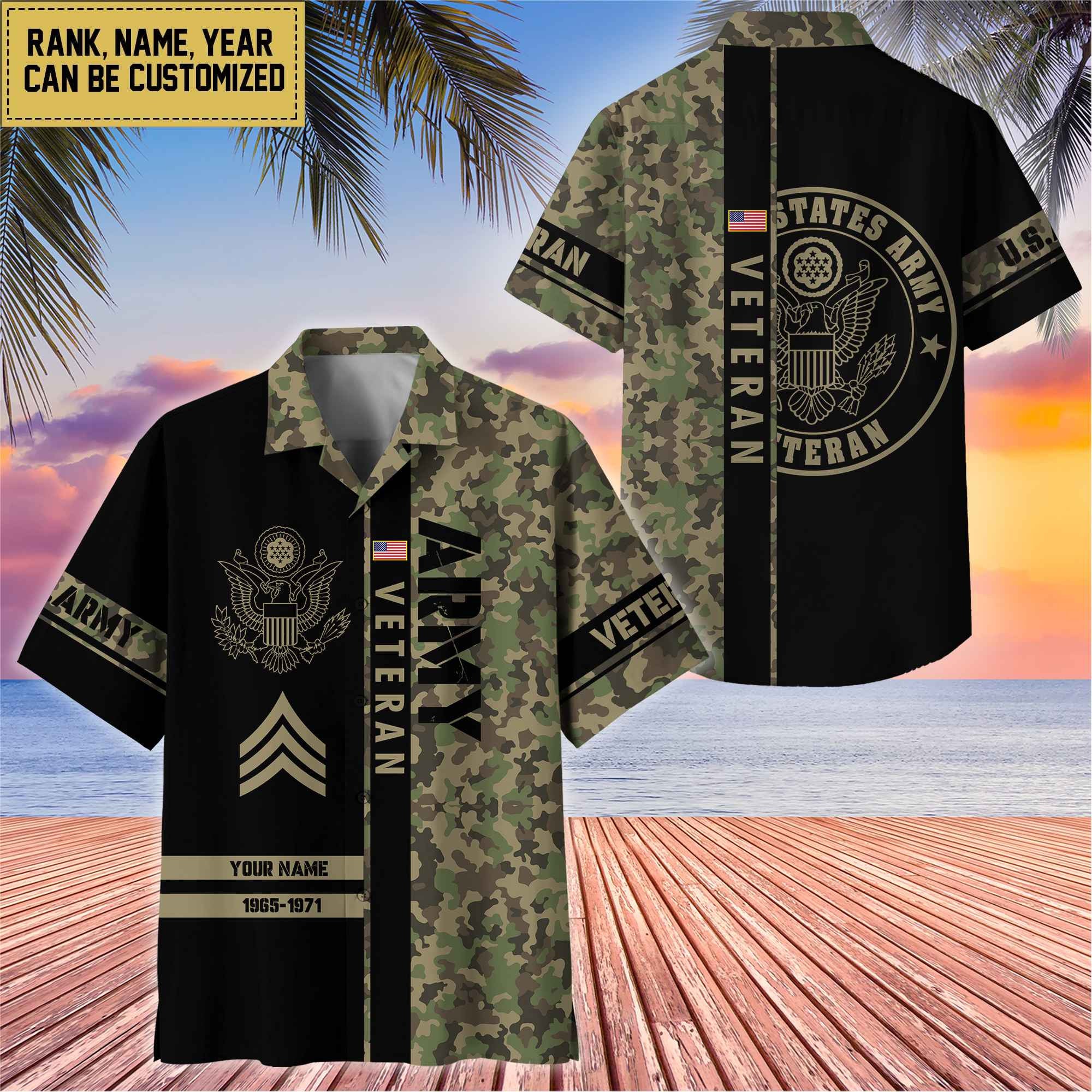 Premium Personalized US Veterans Hawaii Shirt, Gifts For Dad, For Husband Veteran