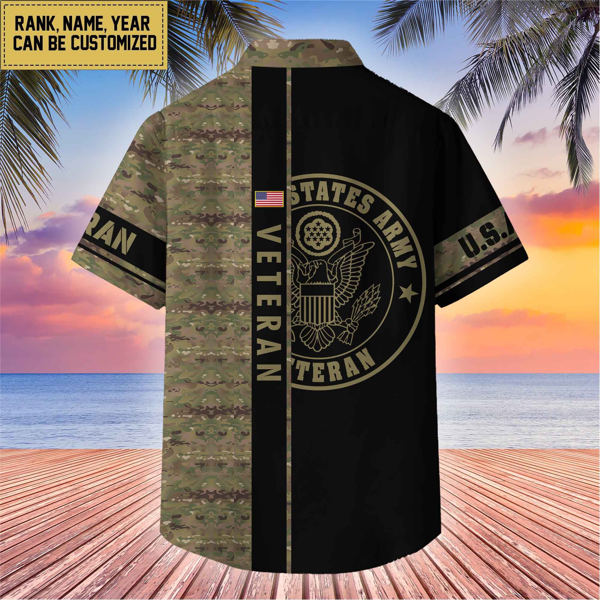 Premium Personalized US Veterans Hawaii Shirt, Gifts For Dad, For Husband Veteran