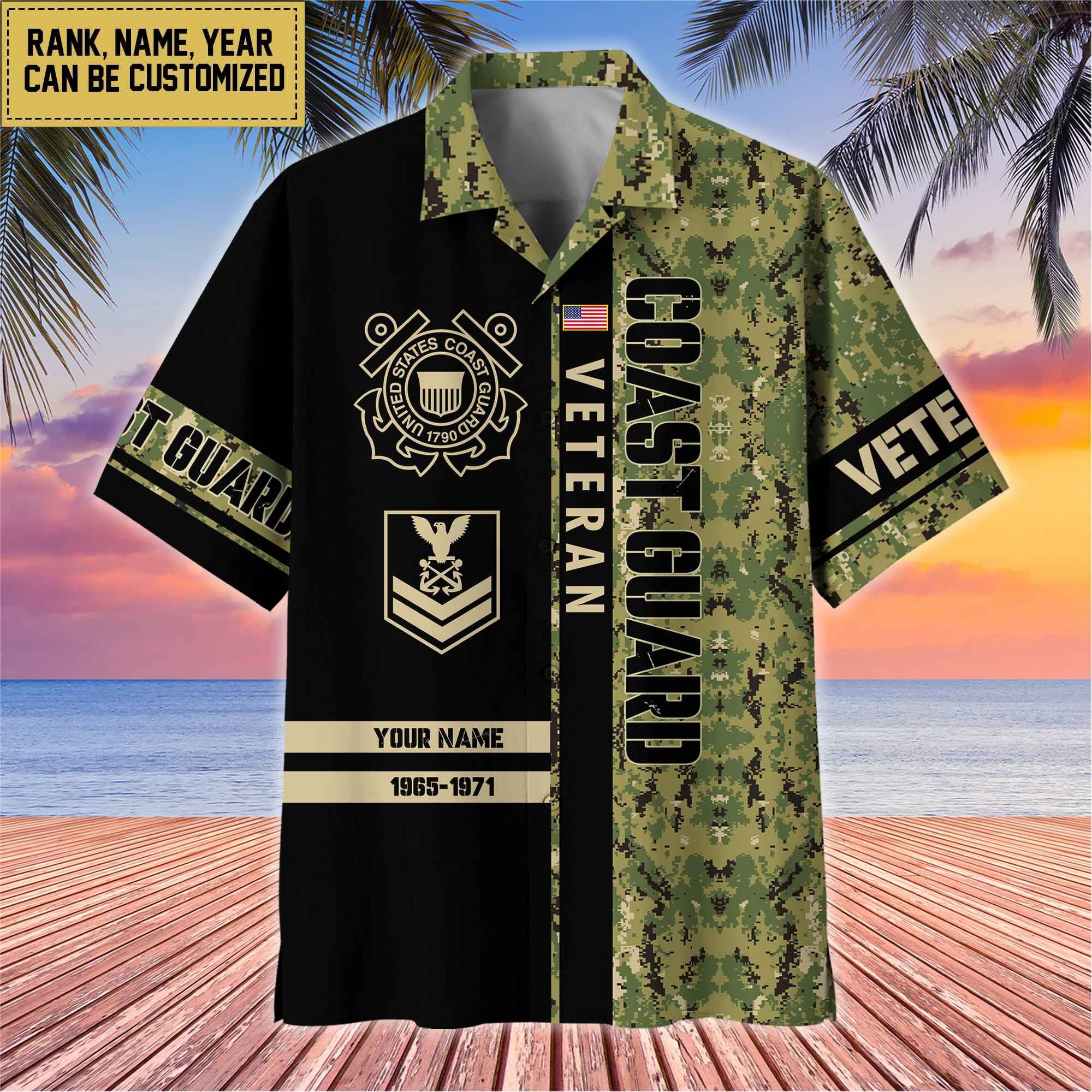 Premium Personalized US Veterans Hawaii Shirt, Gifts For Dad, For Husband Veteran