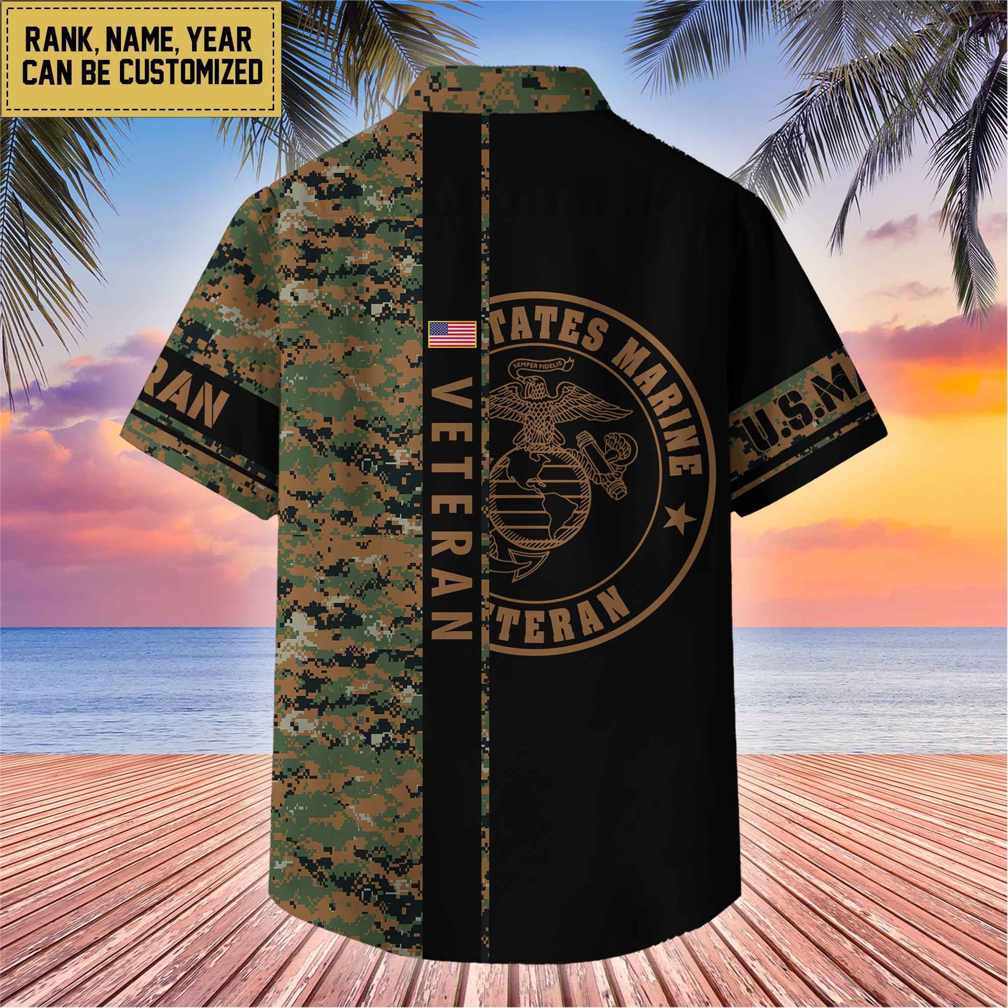 Premium Personalized US Veterans Hawaii Shirt, Gifts For Dad, For Husband Veteran