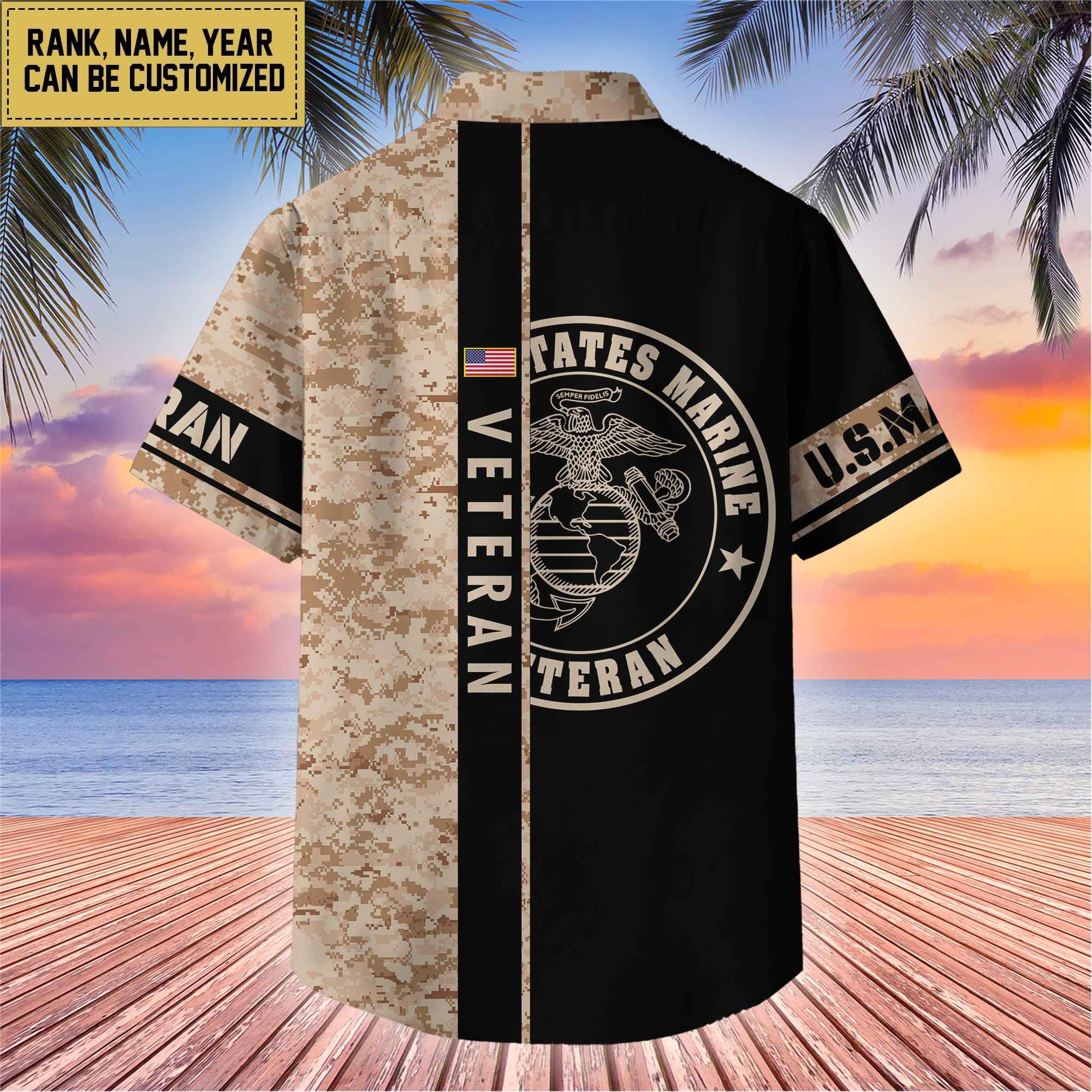 Premium Personalized US Veterans Hawaii Shirt, Gifts For Dad, For Husband Veteran