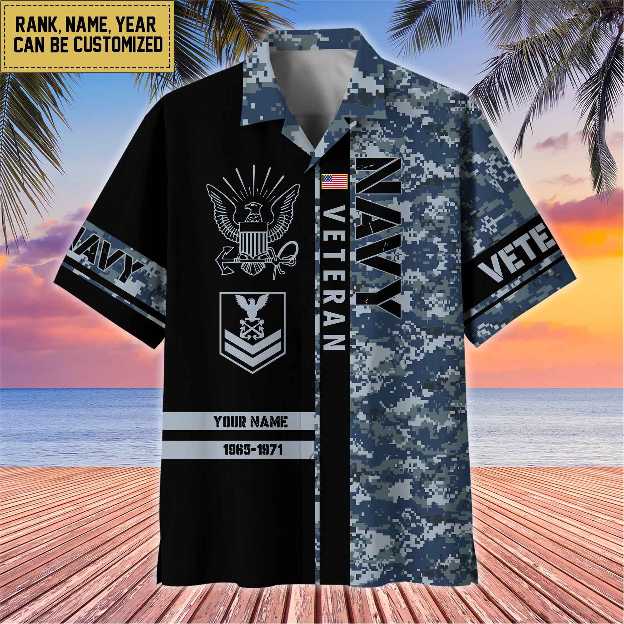 Premium Personalized US Veterans Hawaii Shirt, Gifts For Dad, For Husband Veteran