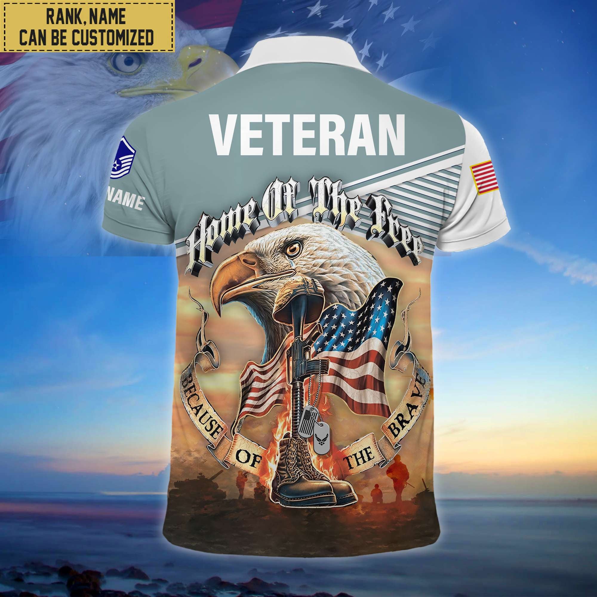 Premium Personalized US Veterans Polo Shirt, Gifts For Independence Day, Veterans Day