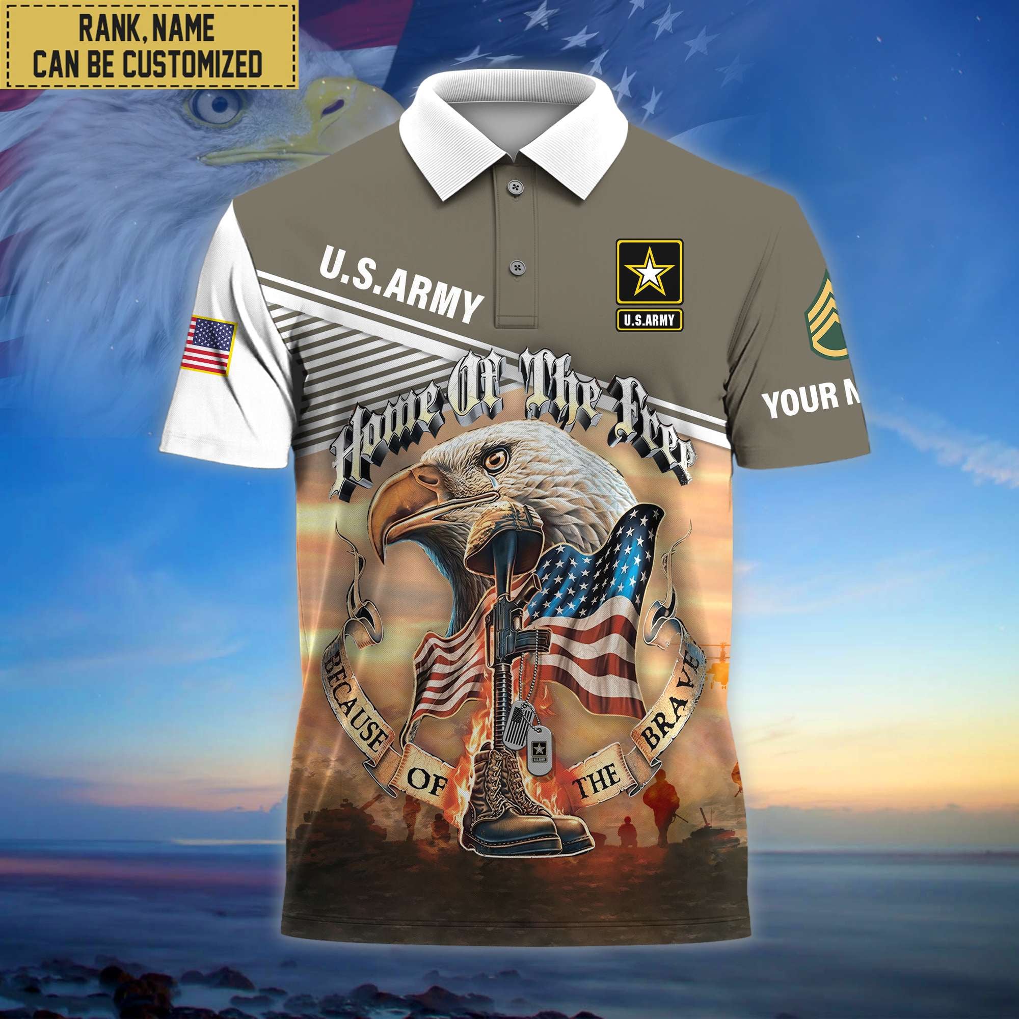Premium Personalized US Veterans Polo Shirt, Gifts For Independence Day, Veterans Day