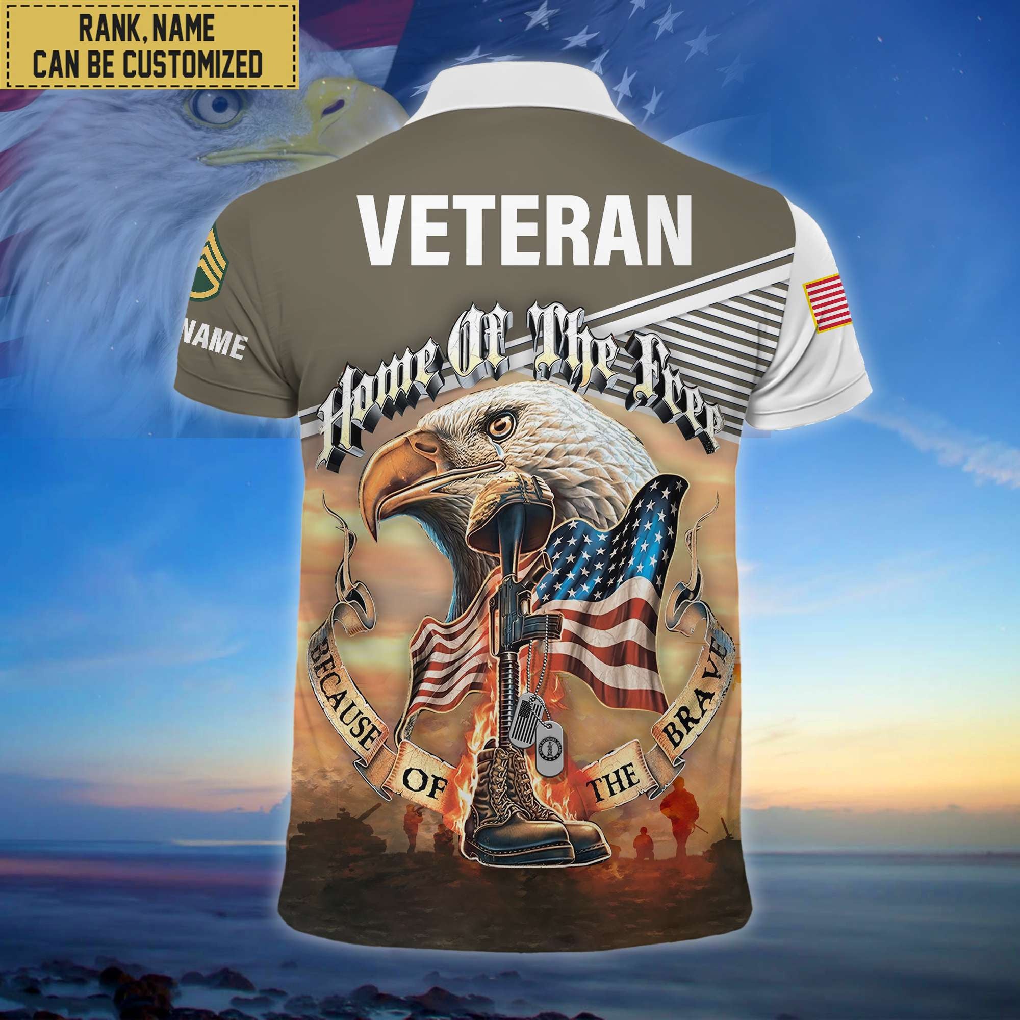 Premium Personalized US Veterans Polo Shirt, Gifts For Independence Day, Veterans Day