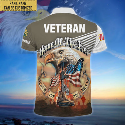 Premium Personalized US Veterans Polo Shirt, Gifts For Independence Day, Veterans Day