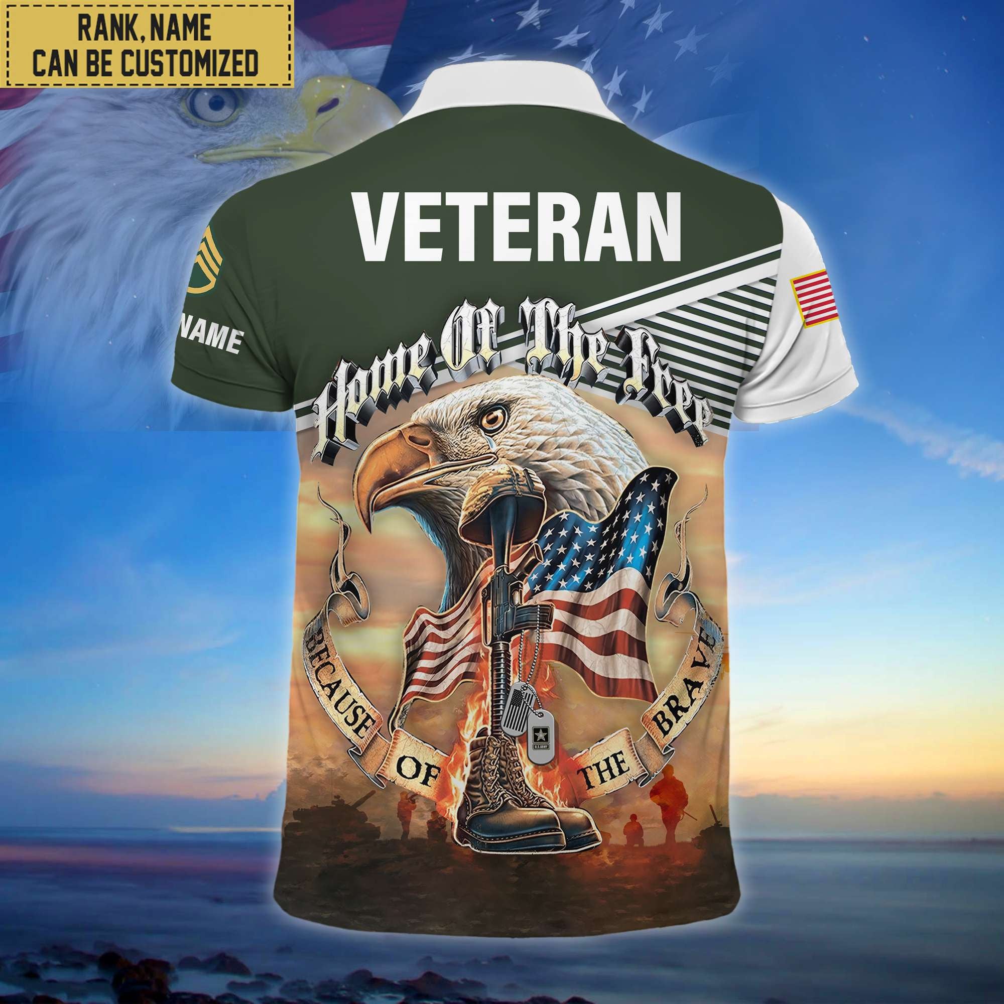 Premium Personalized US Veterans Polo Shirt, Gifts For Independence Day, Veterans Day