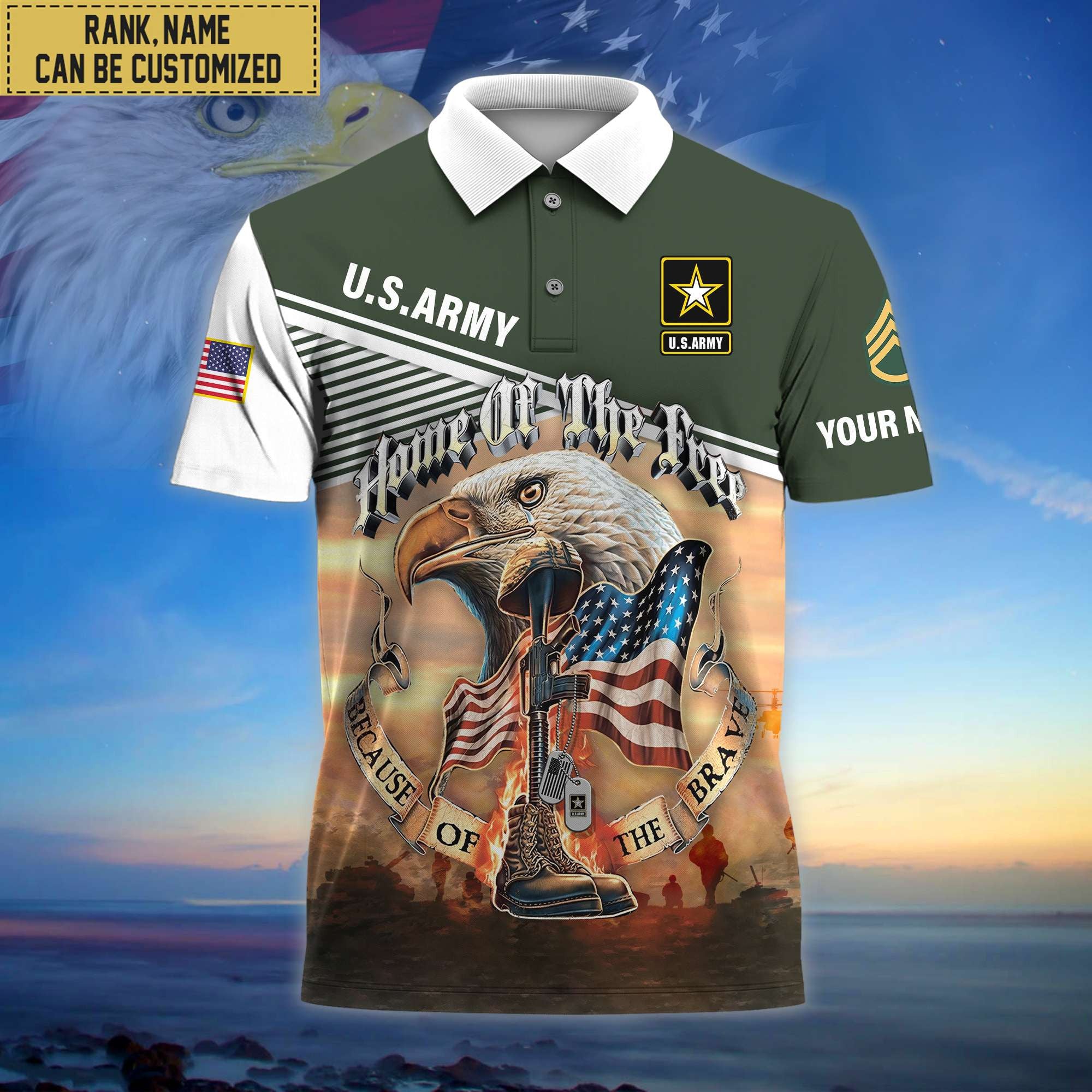 Premium Personalized US Veterans Polo Shirt, Gifts For Independence Day, Veterans Day