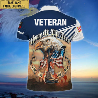 Premium Personalized US Veterans Polo Shirt, Gifts For Independence Day, Veterans Day