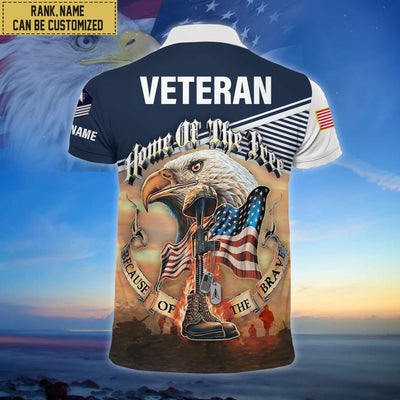 Premium Personalized US Veterans Polo Shirt, Gifts For Independence Day, Veterans Day