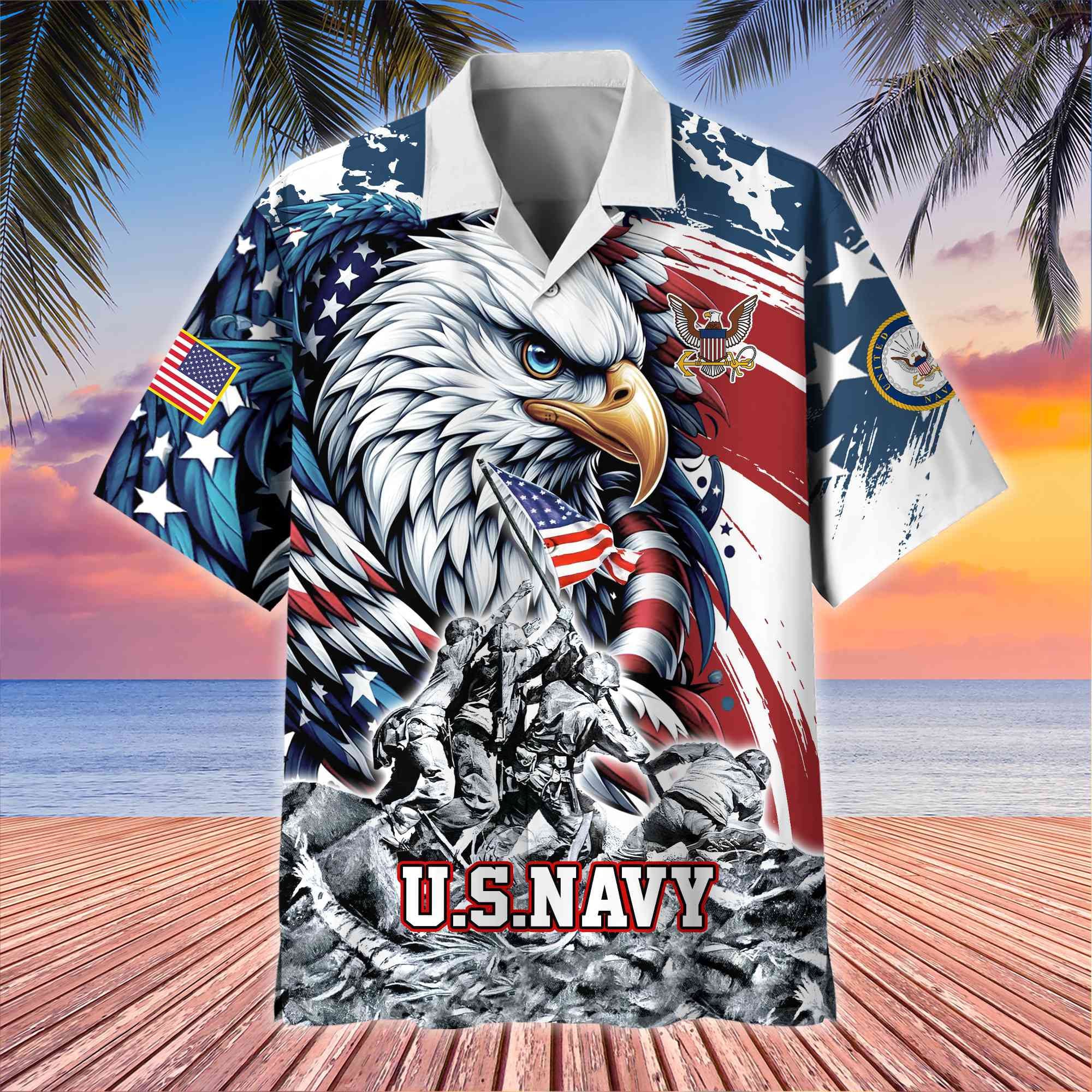 Premium US Veterans Hawaii Shirt, Gifts For Dad, For Husband Veteran