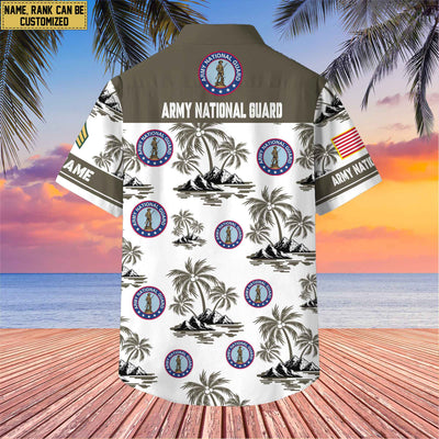 Premium Custom Name, Rank US Veterans Hawaii Shirt With Pocket, Gifts For Independence Day, Father's Day, Veterans Day, Gifts For Dad, Gifts For Husband Veteran