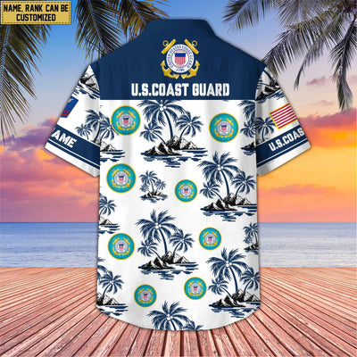 Premium Custom Name, Rank US Veterans Hawaii Shirt With Pocket, Gifts For Independence Day, Father's Day, Veterans Day, Gifts For Dad, Gifts For Husband Veteran