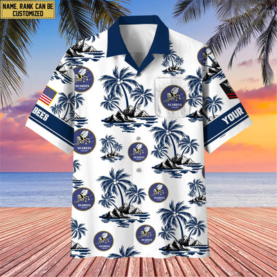 Premium Custom Name, Rank US Veterans Hawaii Shirt With Pocket, Gifts For Independence Day, Father's Day, Veterans Day, Gifts For Dad, Gifts For Husband Veteran