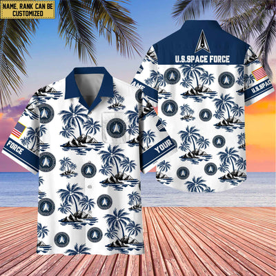 Premium Custom Name, Rank US Veterans Hawaii Shirt With Pocket, Gifts For Independence Day, Father's Day, Veterans Day, Gifts For Dad, Gifts For Husband Veteran