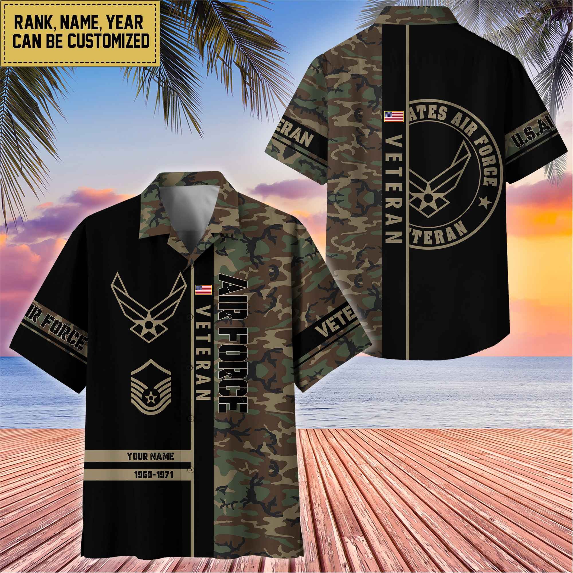 Premium Personalized US Veterans Hawaii Shirt, Gifts For Dad, For Husband Veteran
