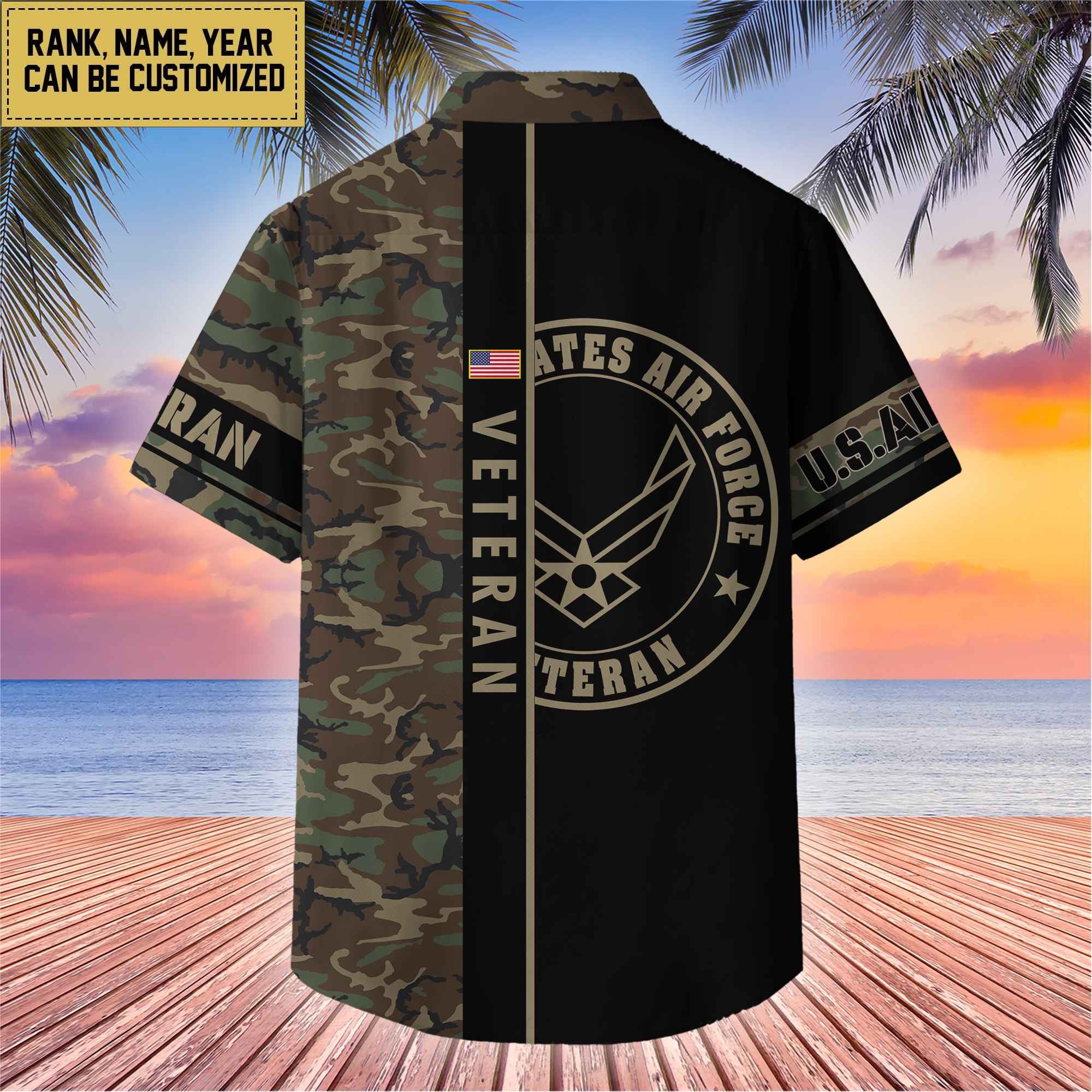 Premium Personalized US Veterans Hawaii Shirt, Gifts For Dad, For Husband Veteran
