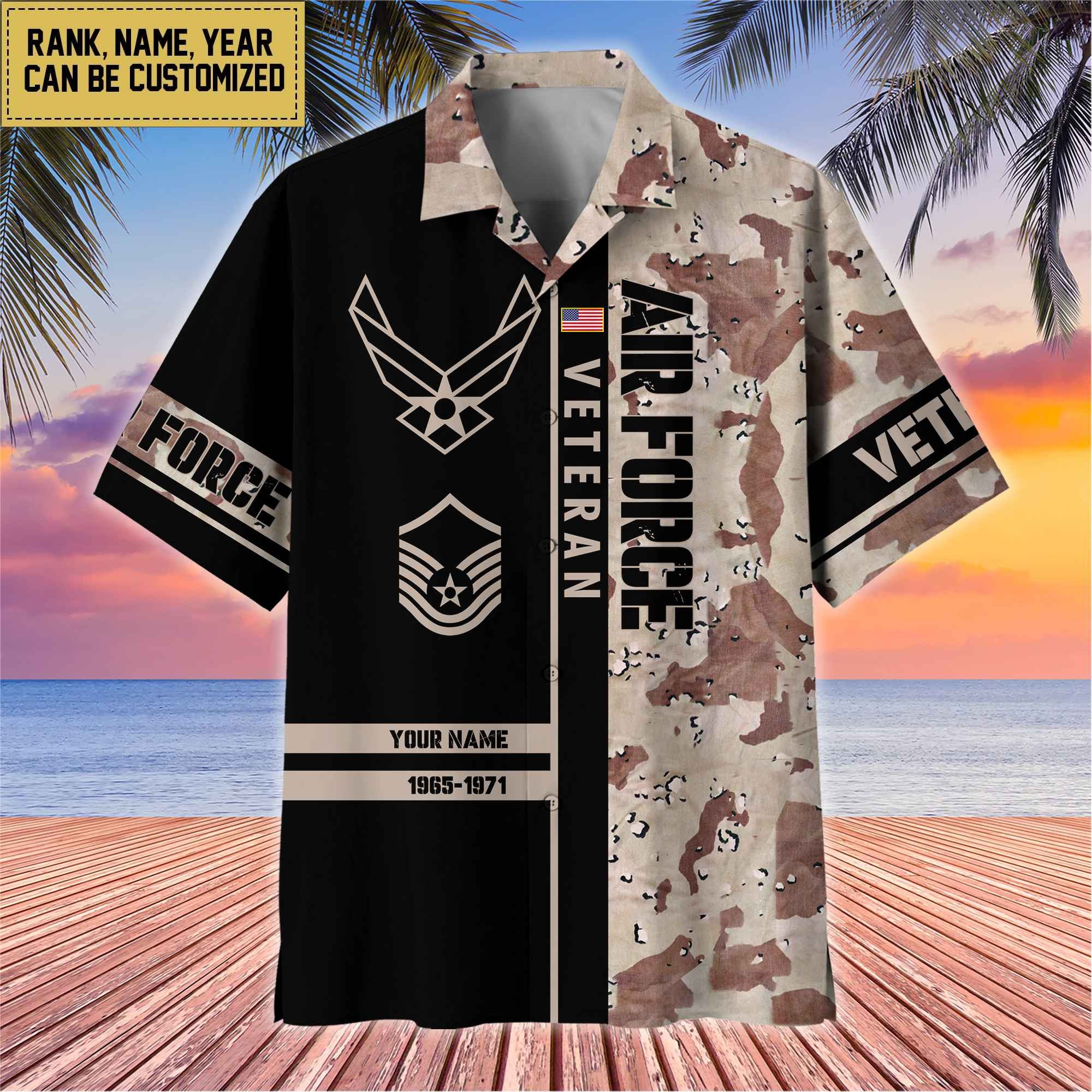 Premium Personalized US Veterans Hawaii Shirt, Gifts For Dad, For Husband Veteran