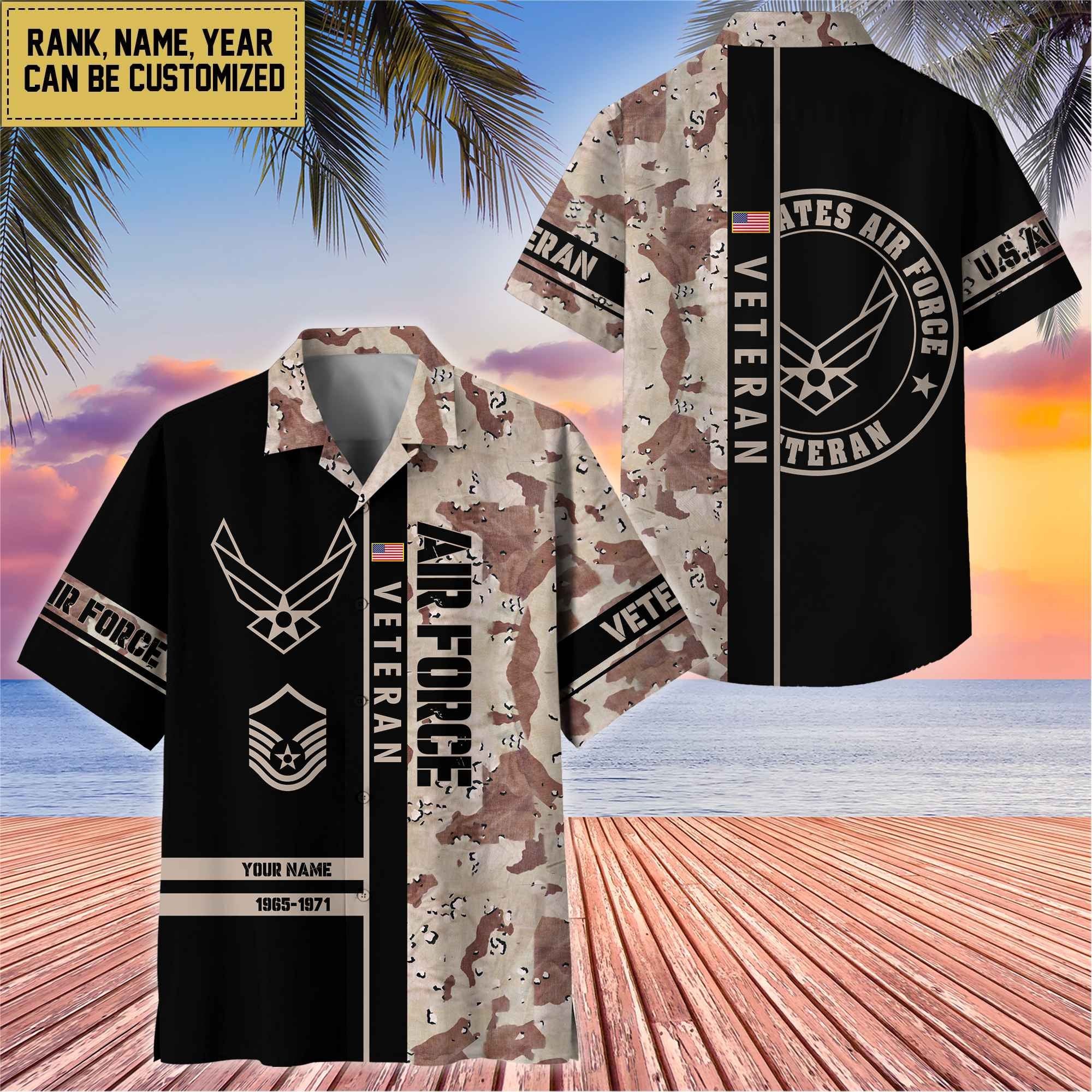 Premium Personalized US Veterans Hawaii Shirt, Gifts For Dad, For Husband Veteran