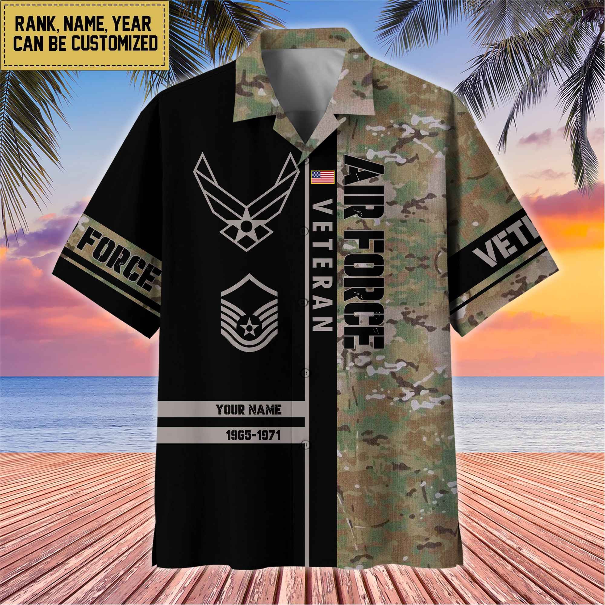 Premium Personalized US Veterans Hawaii Shirt, Gifts For Dad, For Husband Veteran