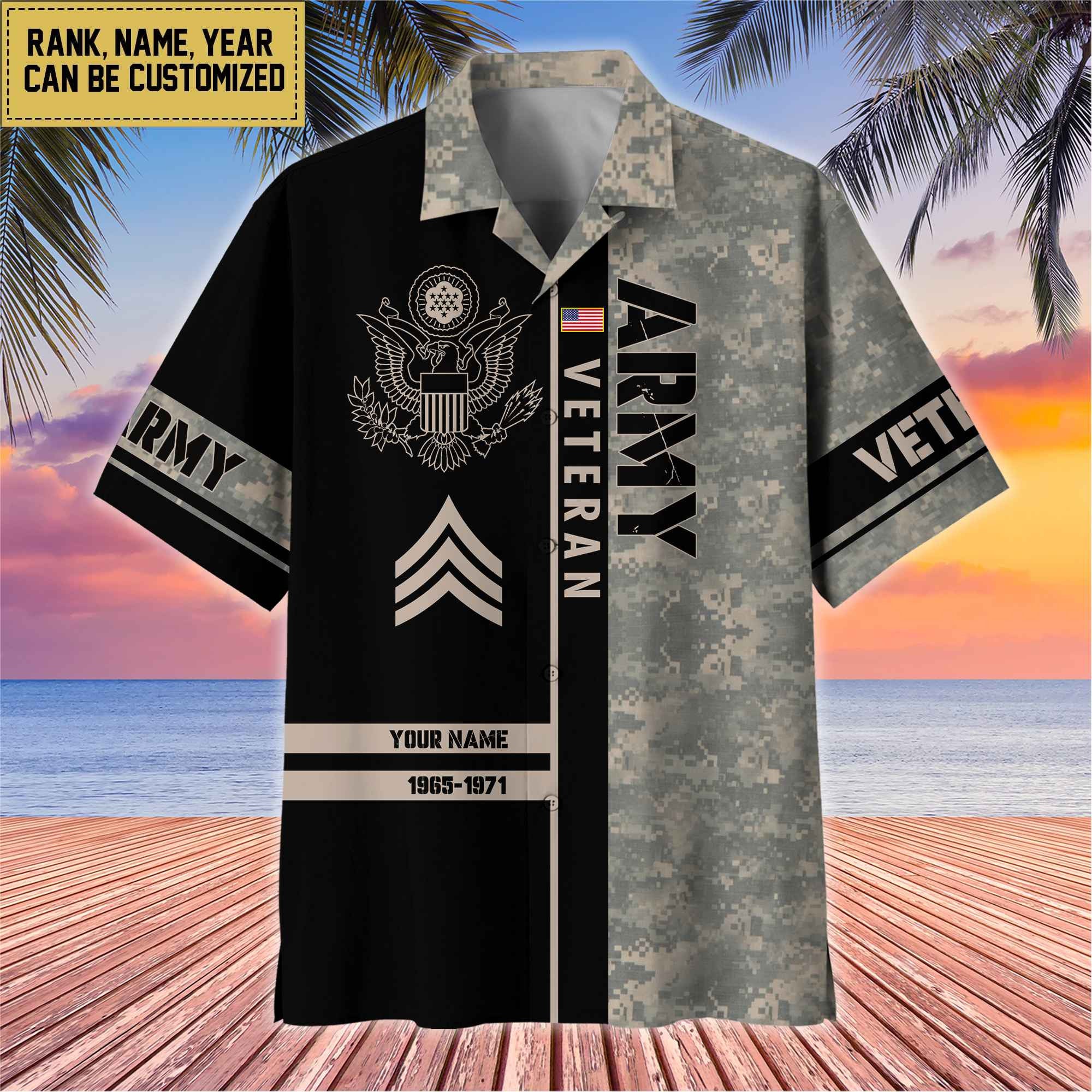 Premium Personalized US Veterans Hawaii Shirt, Gifts For Dad, For Husband Veteran