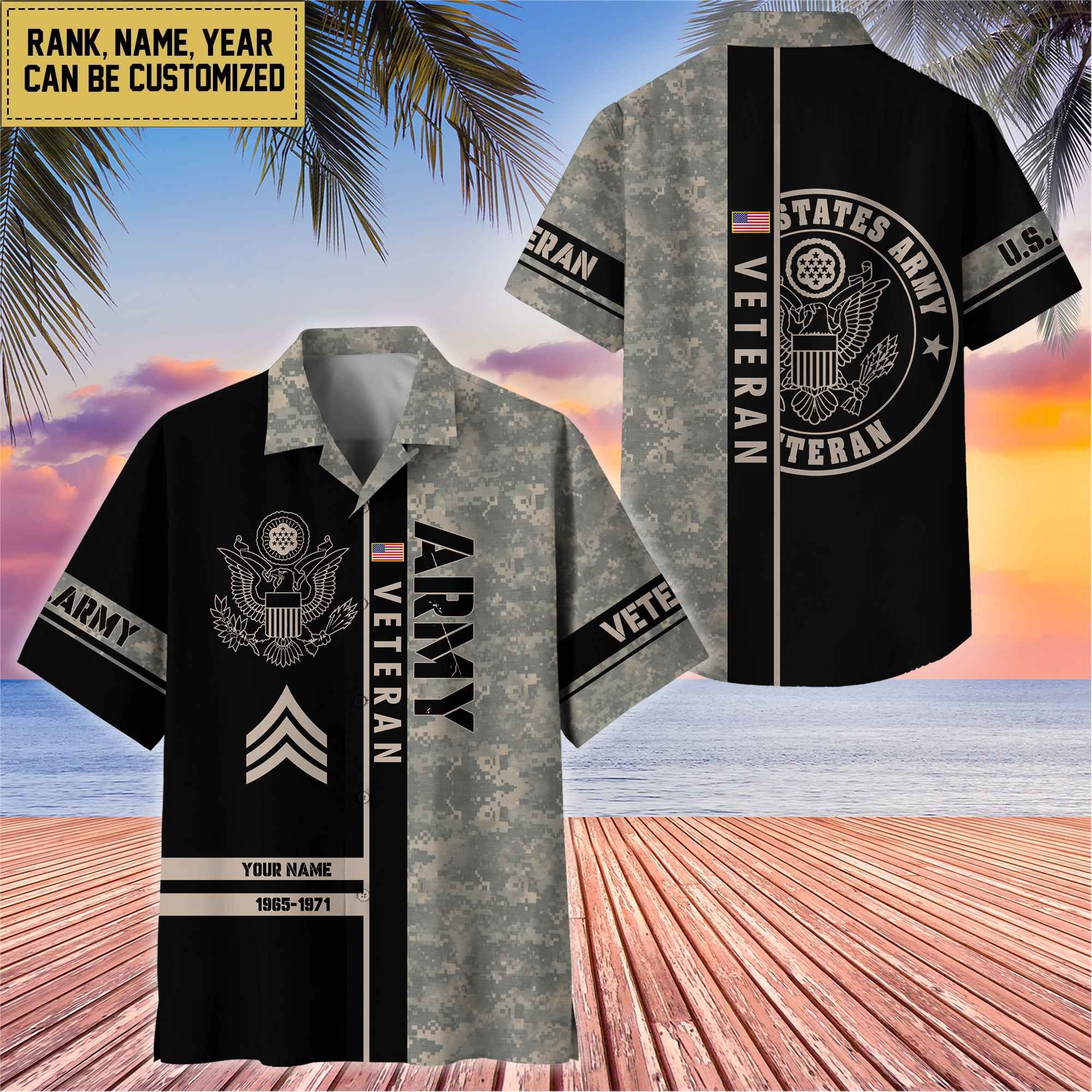 Premium Personalized US Veterans Hawaii Shirt, Gifts For Dad, For Husband Veteran