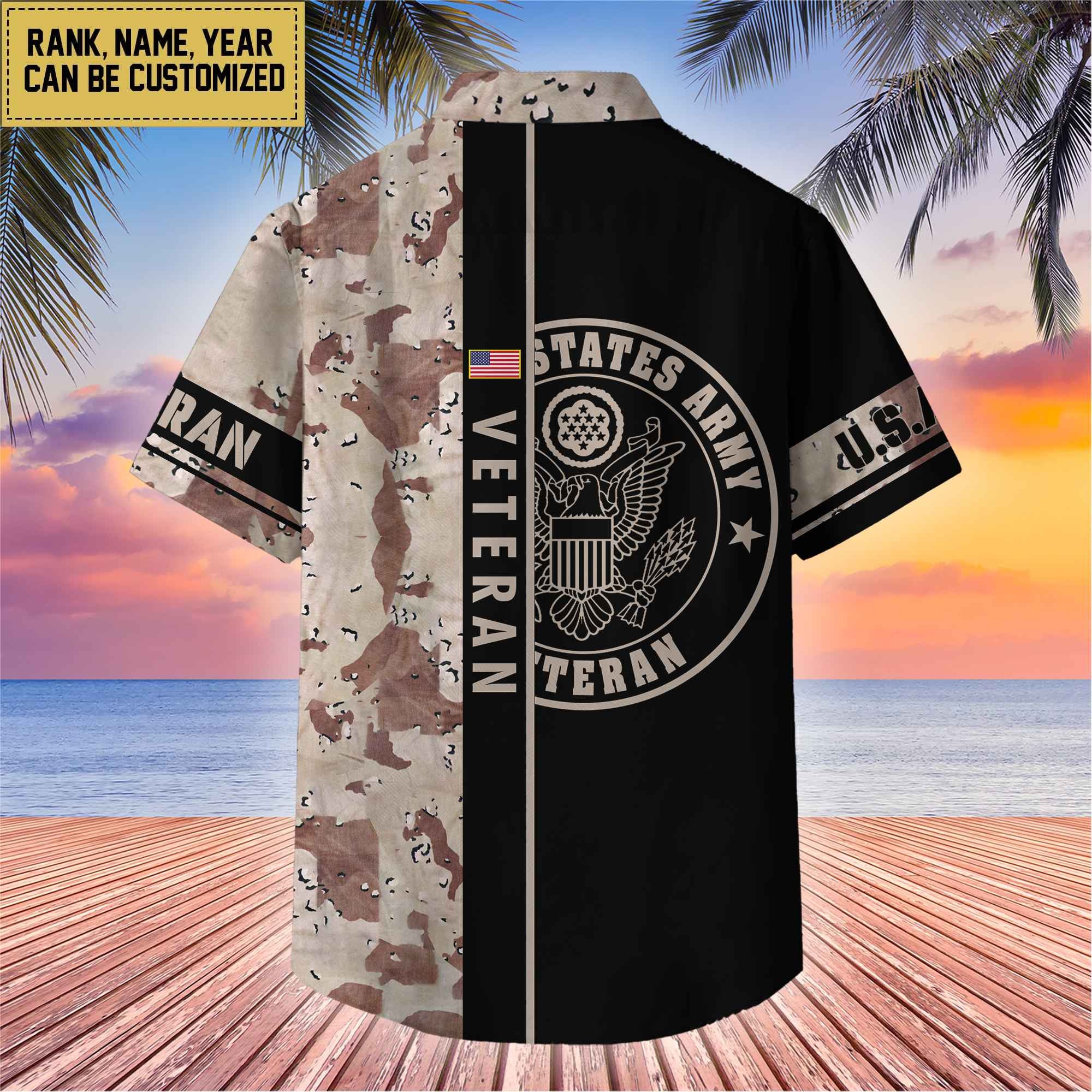 Premium Personalized US Veterans Hawaii Shirt, Gifts For Dad, For Husband Veteran