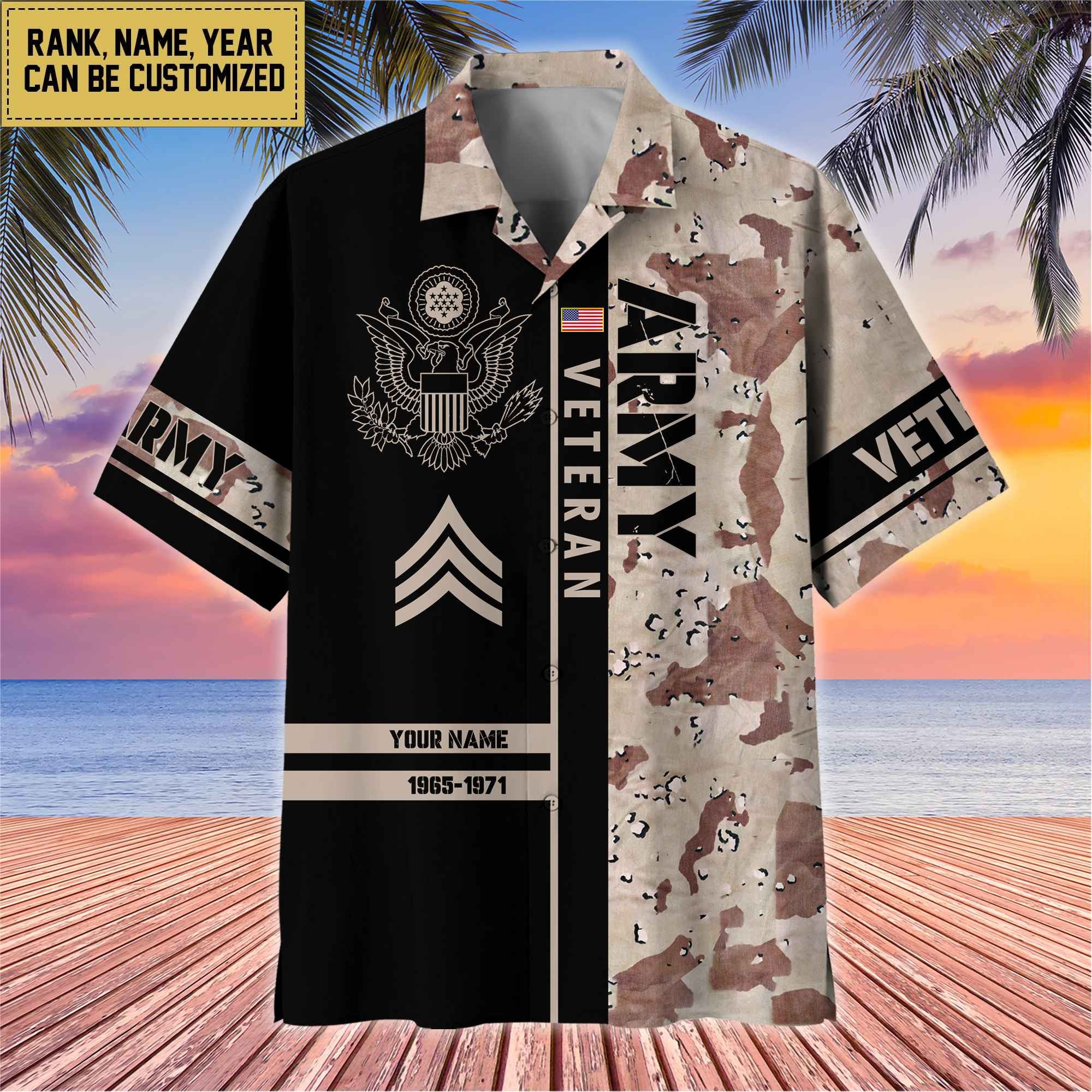 Premium Personalized US Veterans Hawaii Shirt, Gifts For Dad, For Husband Veteran