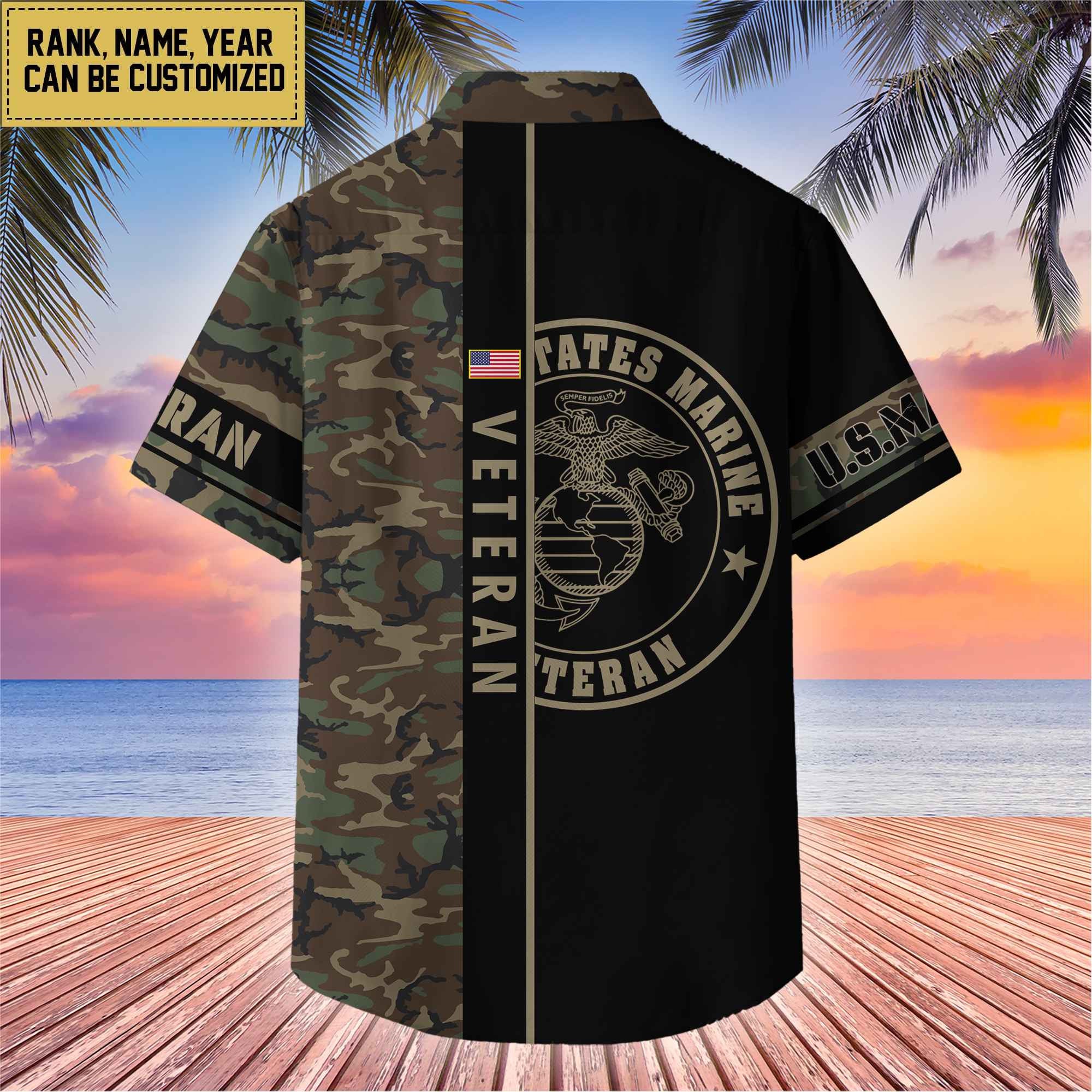 Premium Personalized US Veterans Hawaii Shirt, Gifts For Dad, For Husband Veteran