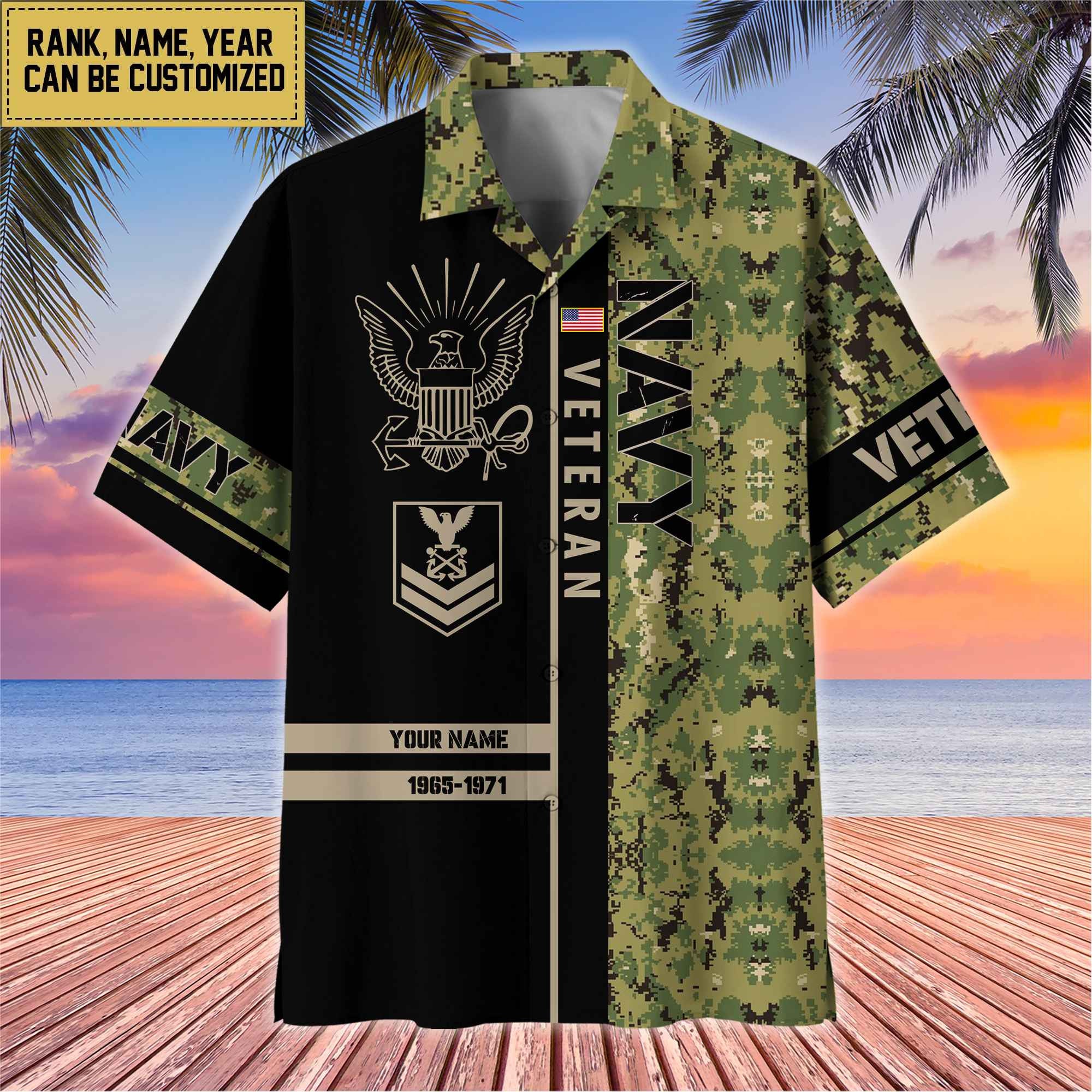 Premium Personalized US Veterans Hawaii Shirt, Gifts For Dad, For Husband Veteran