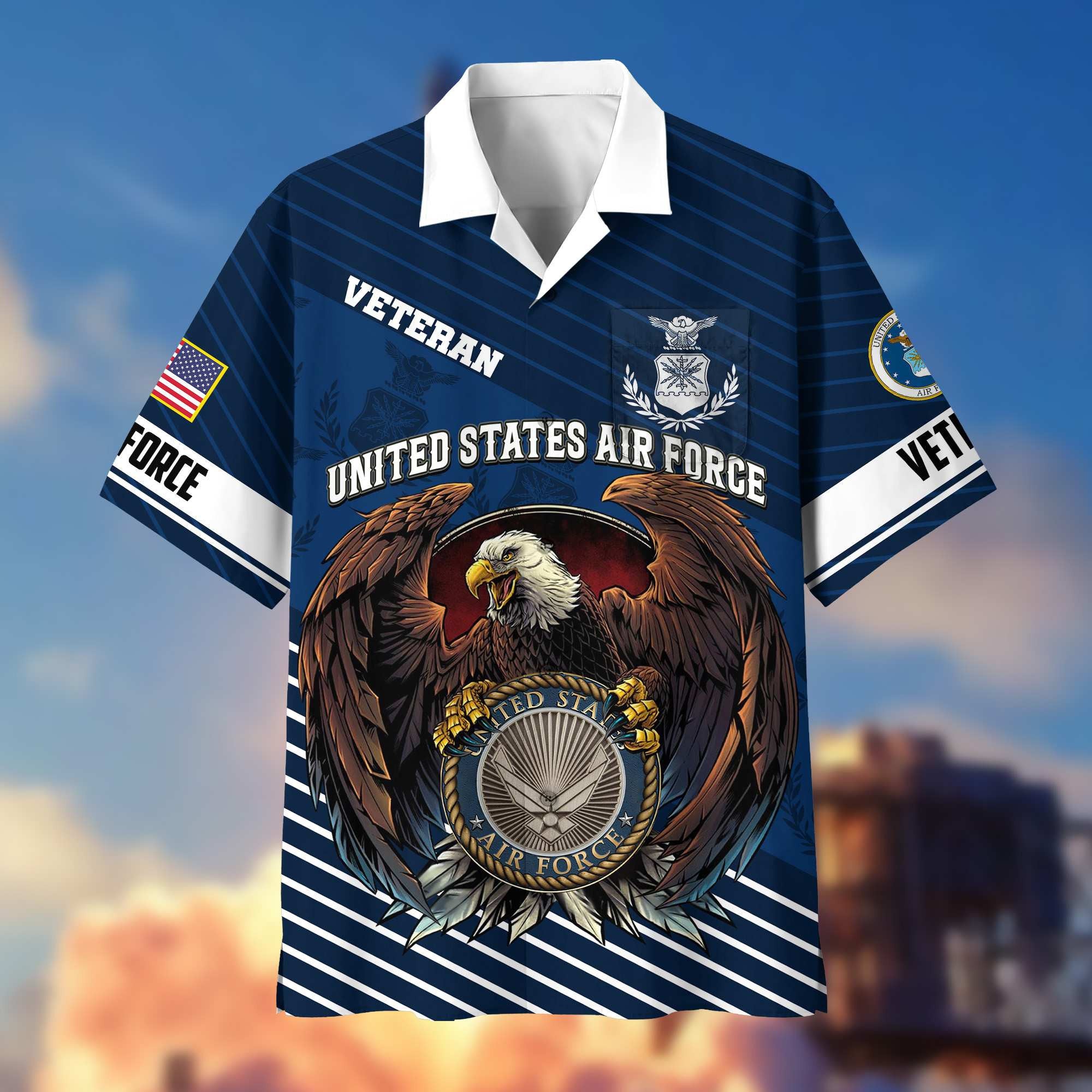 Premium US Veterans Hawaiian Shirt With Pocket, Gifts For Independence Day, Father's Day, Veterans Day, Gifts For Dad, Gifts For Husband Veteran