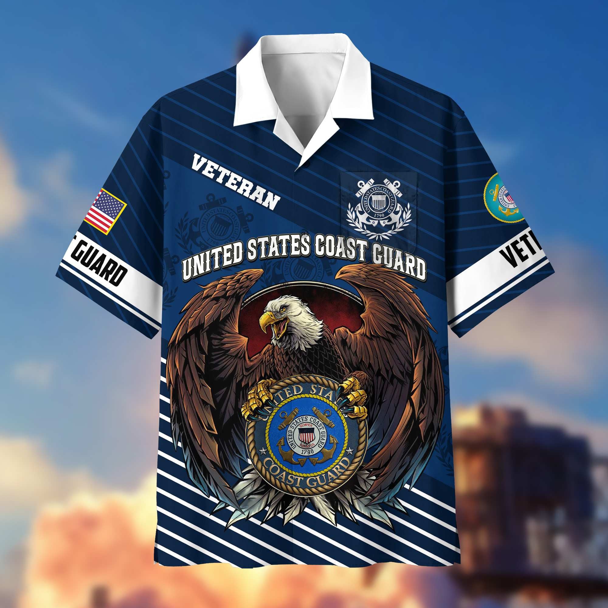 Premium US Veterans Hawaiian Shirt With Pocket, Gifts For Independence Day, Father's Day, Veterans Day, Gifts For Dad, Gifts For Husband Veteran