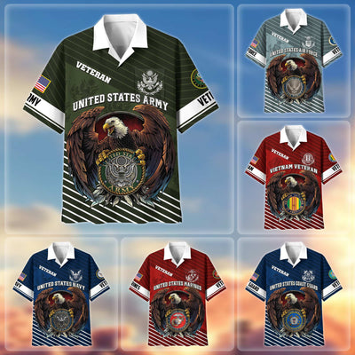 Premium US Veterans Hawaiian Shirt With Pocket, Gifts For Independence Day, Father's Day, Veterans Day, Gifts For Dad, Gifts For Husband Veteran