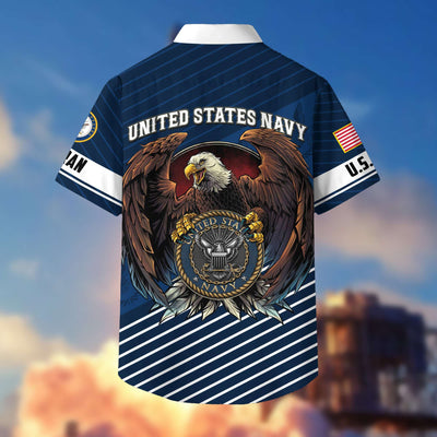 Premium US Veterans Hawaiian Shirt With Pocket, Gifts For Independence Day, Father's Day, Veterans Day, Gifts For Dad, Gifts For Husband Veteran