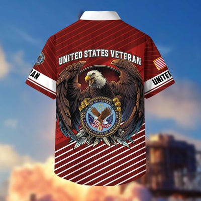 Premium US Veterans Hawaiian Shirt With Pocket, Gifts For Independence Day, Father's Day, Veterans Day, Gifts For Dad, Gifts For Husband Veteran