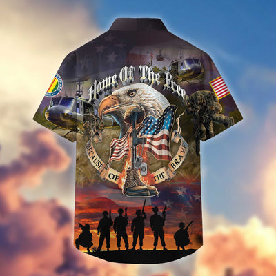 Premium Home Of The Free Because Of The Brave US Veterans Hawaiian Shirt, Gifts For Dad, Gifts For Husband Veteran