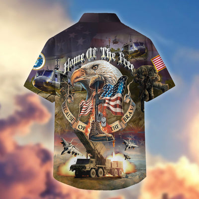 Premium Home Of The Free Because Of The Brave US Veterans Hawaiian Shirt, Gifts For Dad, Gifts For Husband Veteran