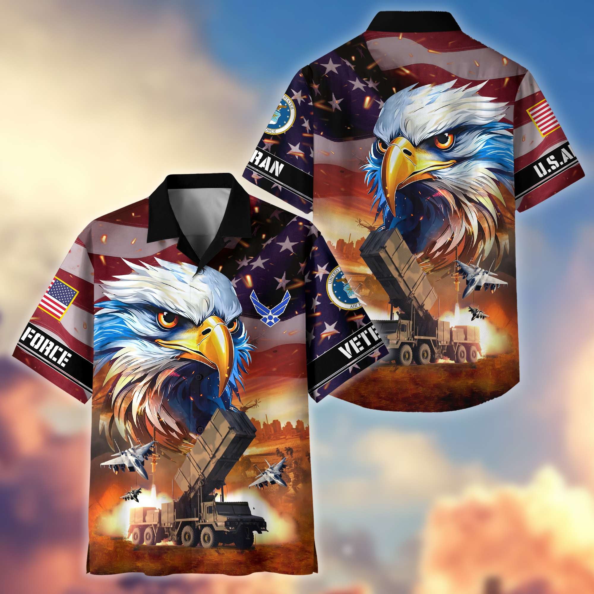 Premium Honoring All Who Served US Veterans Hawaiian Shirt